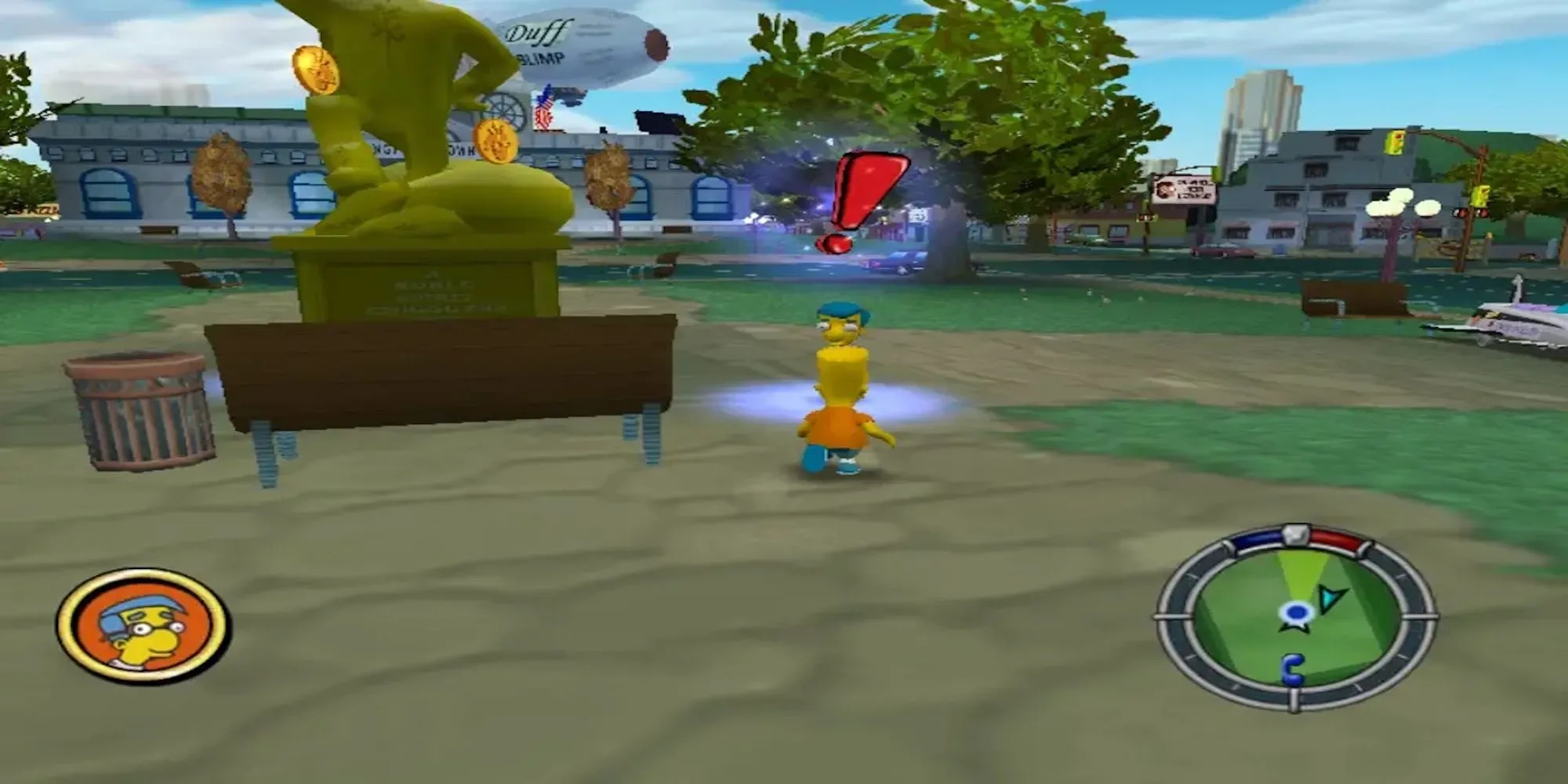 Gia đình Simpson trong game The Simpsons Hit &amp; Run với đồ họa hoạt hình quen thuộc