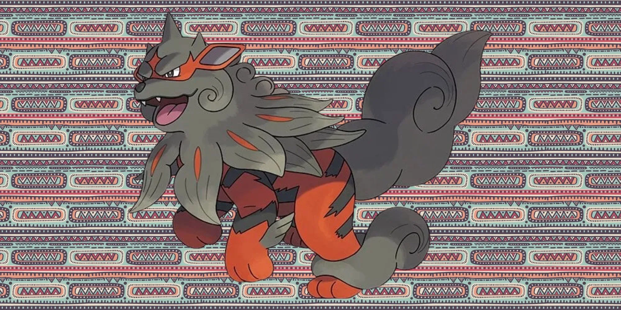 Arcanine Dạng Hisui đứng trên tảng đá