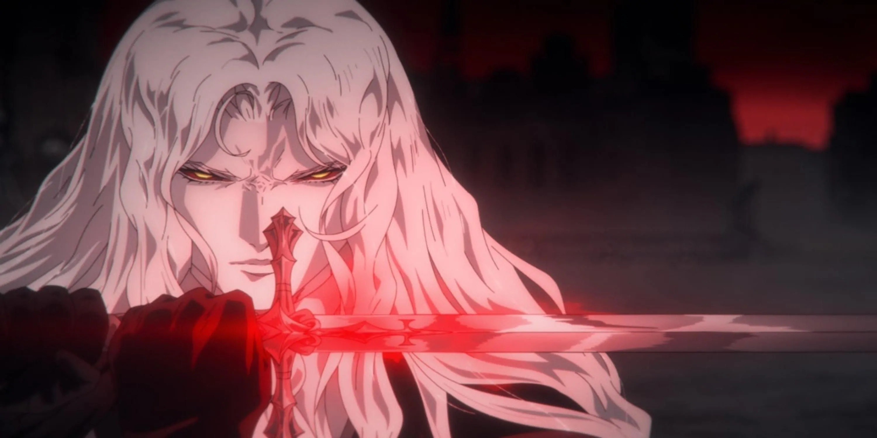 Bộ ba Trevor Belmont, Sypha Belnades và Alucard trong series chuyển thể từ game Castlevania