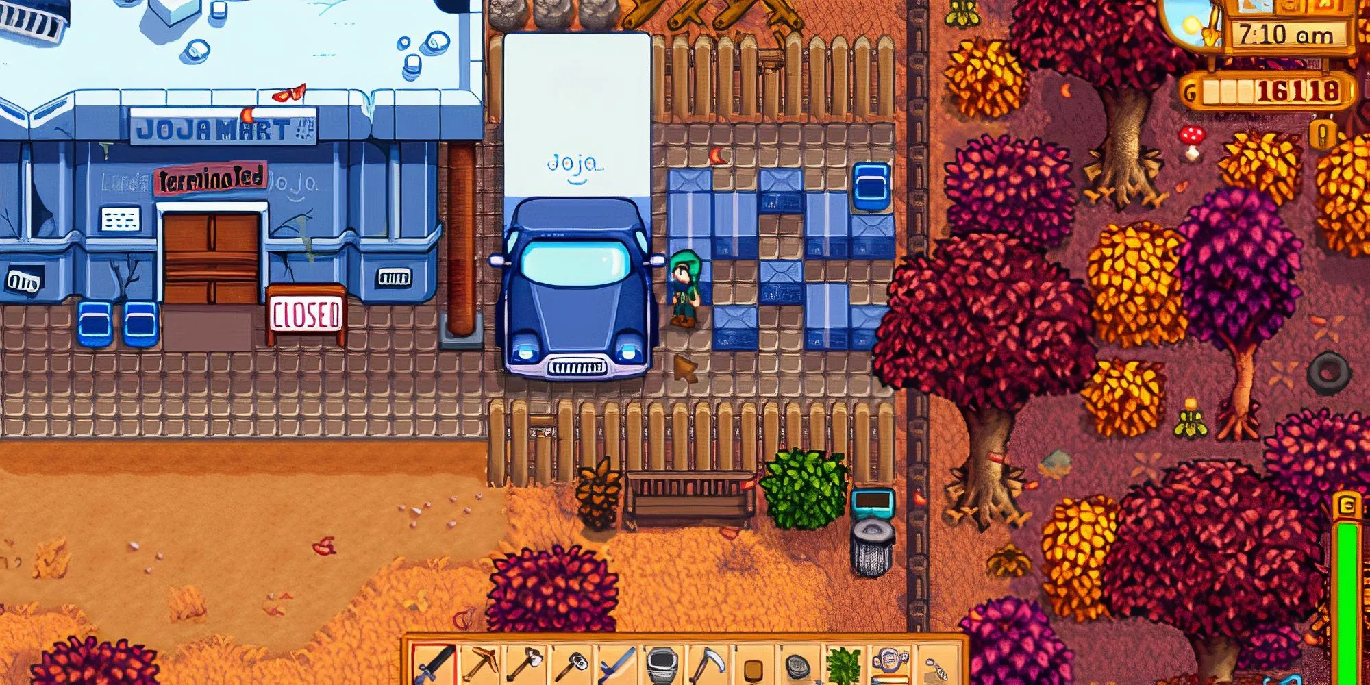 Cửa hàng JojaMart, trụ sở của tập đoàn Joja Co. đáng ghét trong game Stardew Valley.