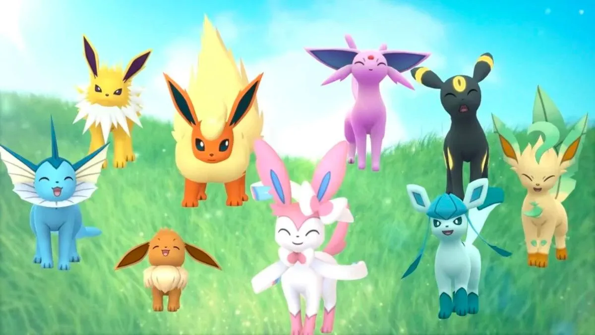 Eevee Dạng Thường và Các Tiến Hóa Eeveelution trong Pokemon Legends Arceus