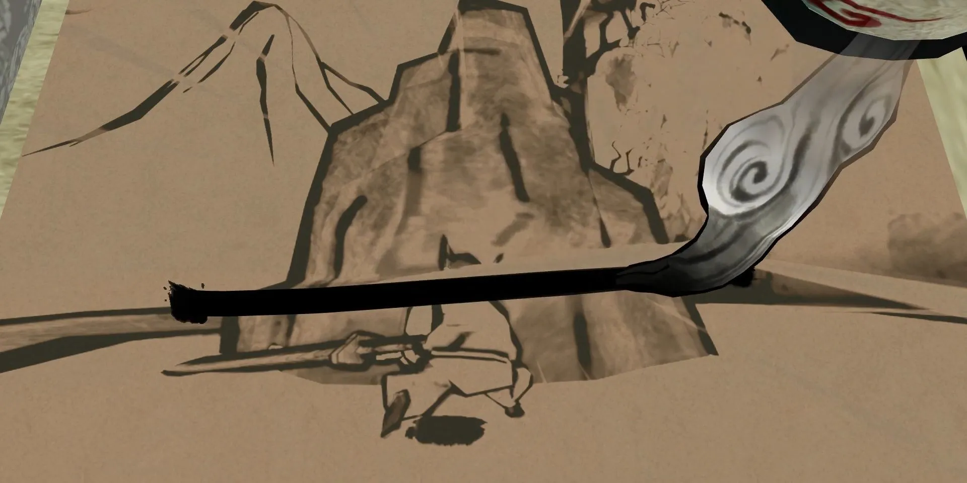 Giúp Susanoo cắt tảng đá trong Okami