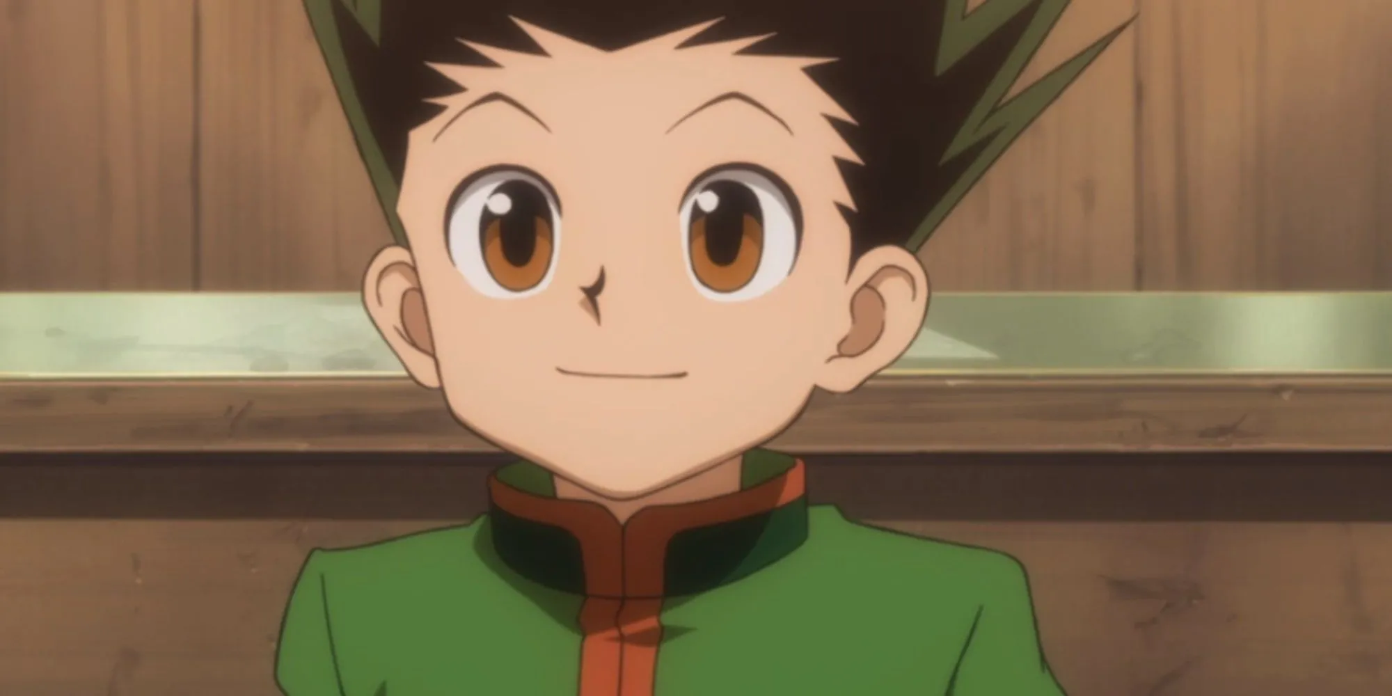 Gon Freecss với nụ cười nhếch mép từ Hunter x Hunter