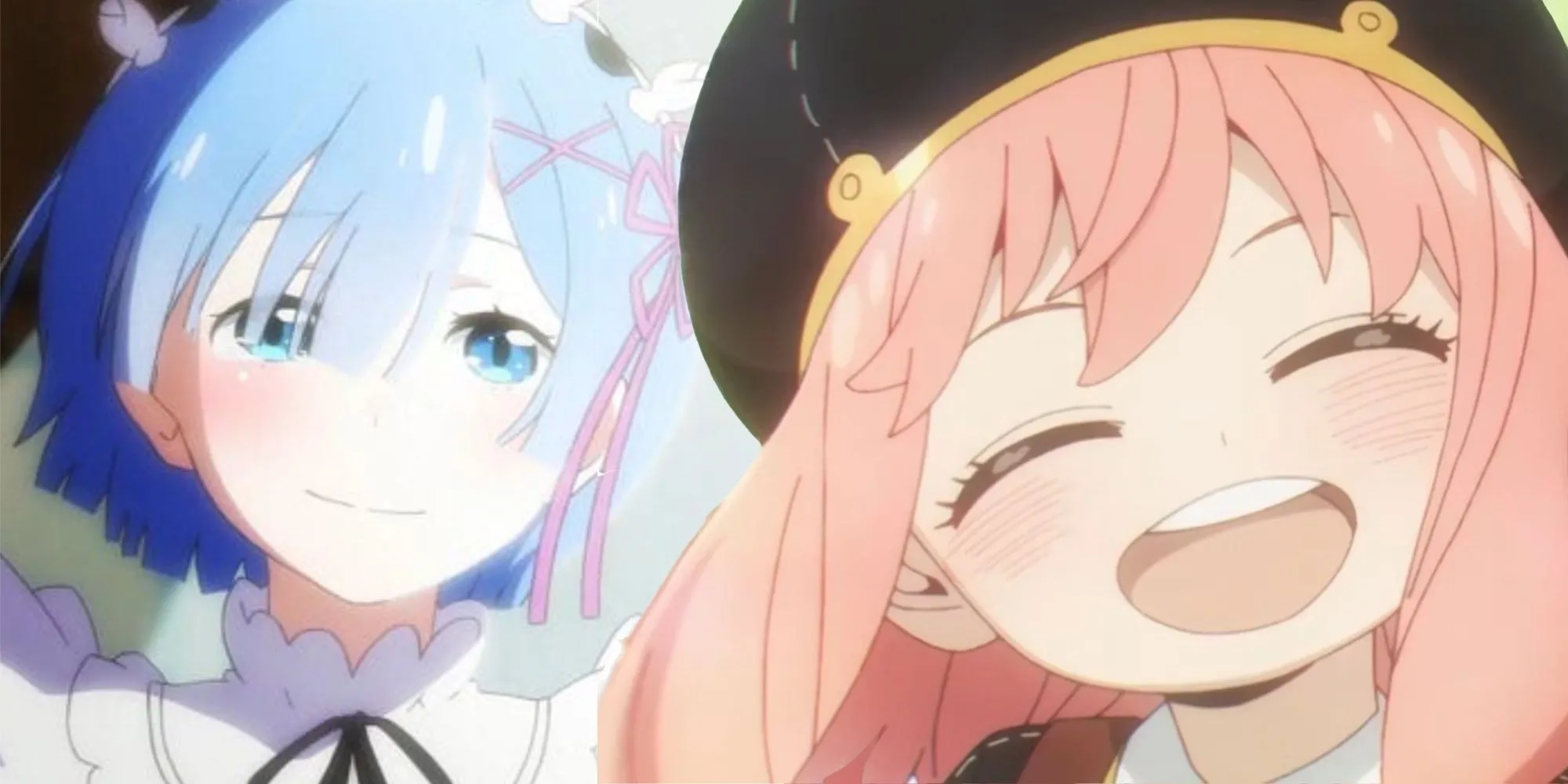 Hai nữ nhân vật anime Rem và Anya, ví dụ về sức hút của nhân vật nữ trong anime tình cảm