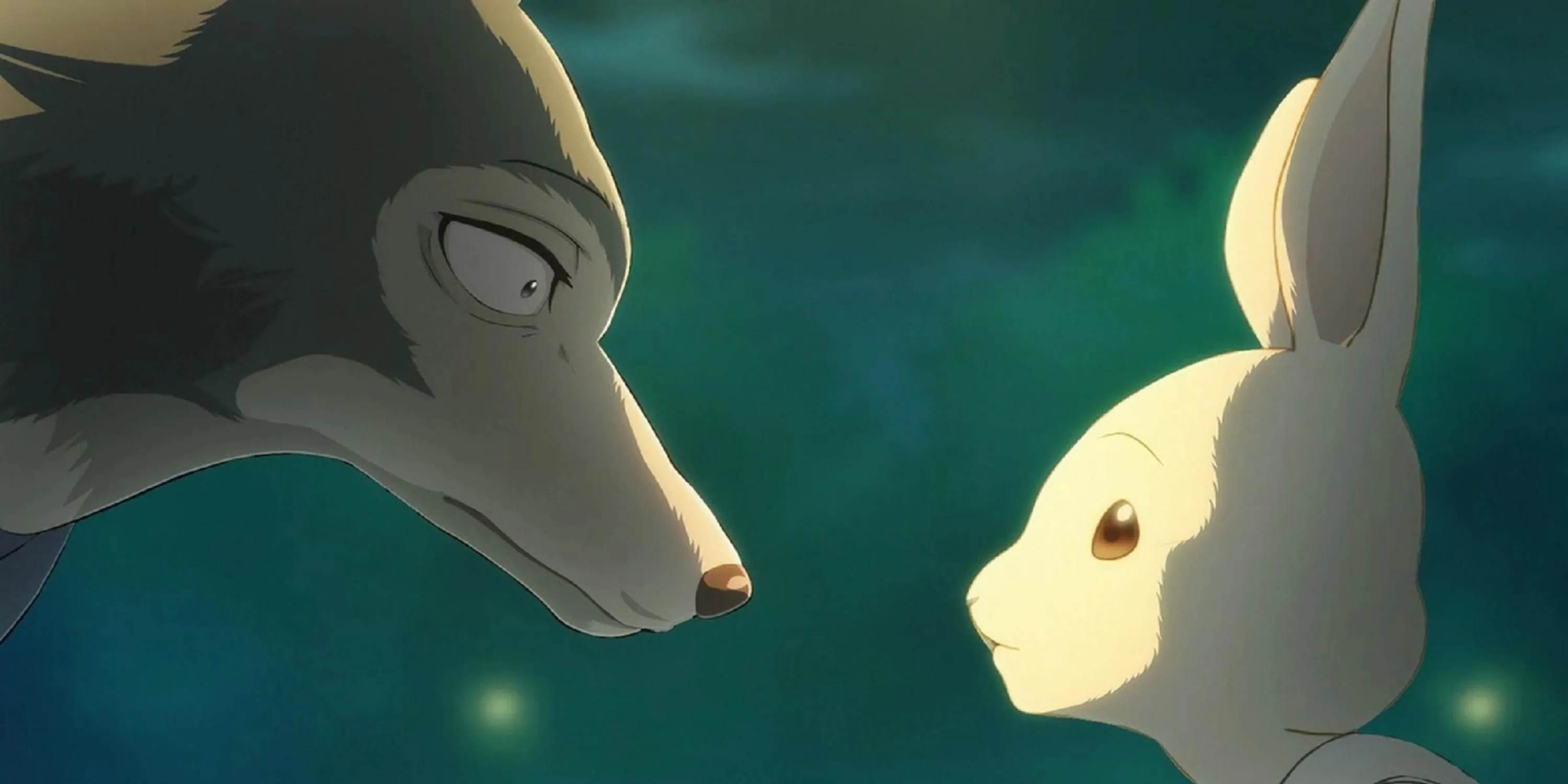 Legoshi và Haru, hai nhân vật trung tâm trong series anime Beastars với đồ họa CGI ấn tượng