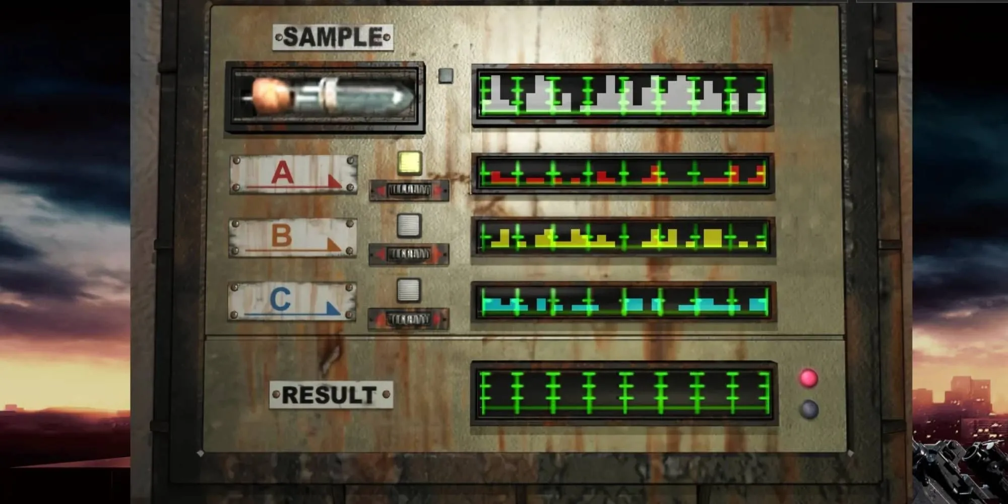 Pha chế mẫu nước trong phòng thí nghiệm game Resident Evil 3