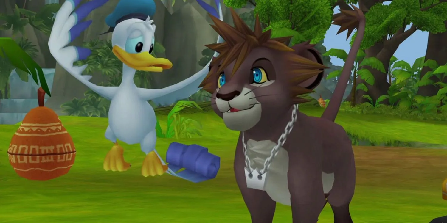 Sora trong dạng sư tử tại thế giới Pride Lands (Kingdom Hearts 2)
