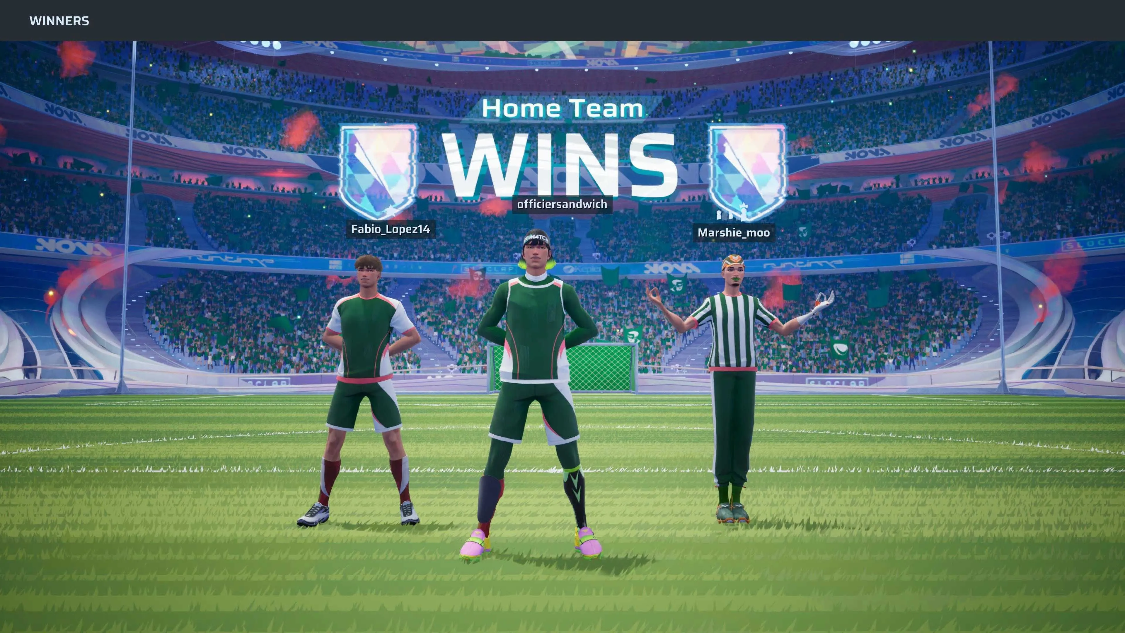 Ảnh chụp màn hình khoảnh khắc ăn mừng chiến thắng cuối trận đấu Rematch