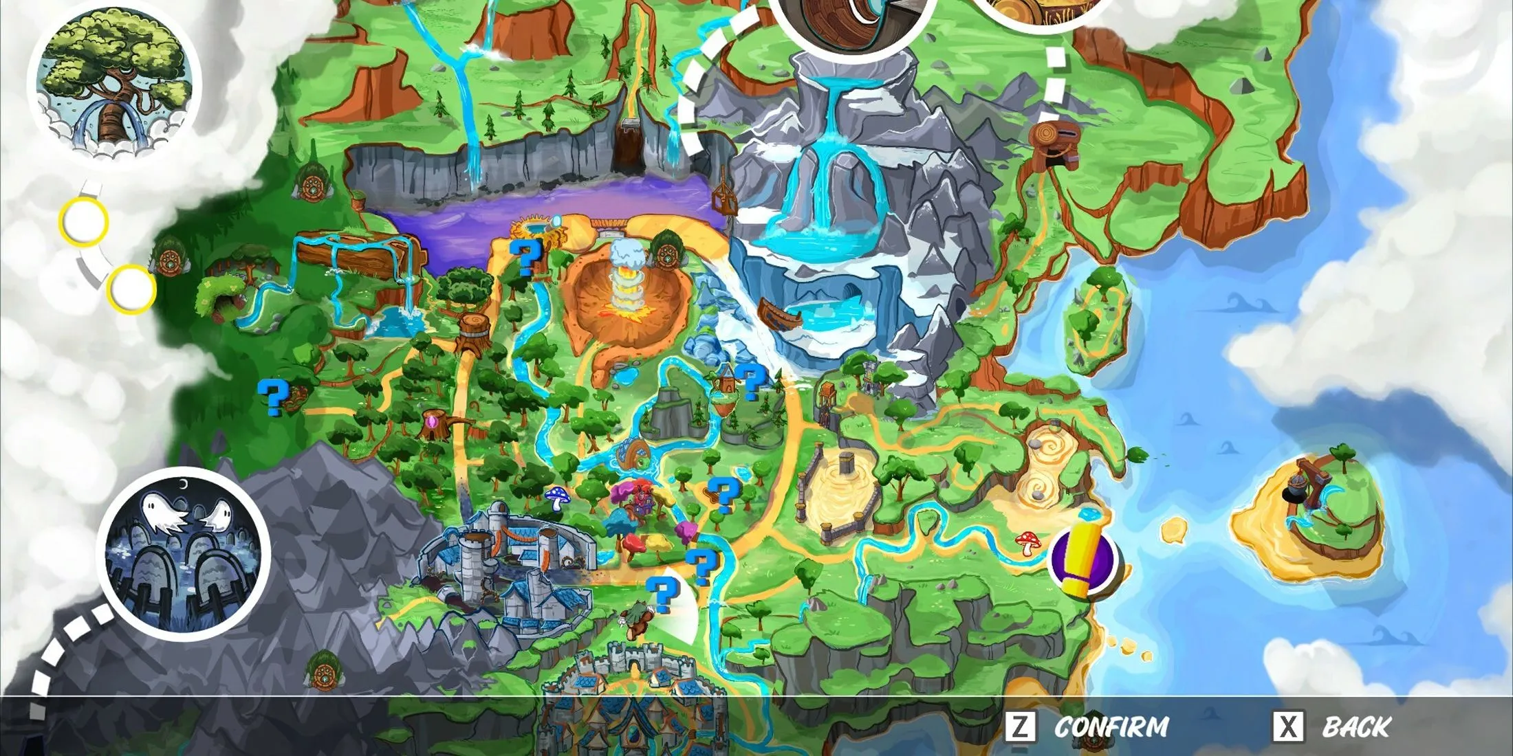 Bản đồ thế giới trong game Ruffy and the Riverside