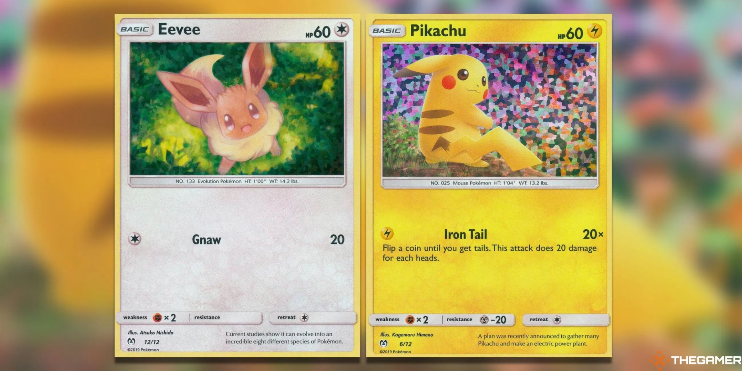 Bộ thẻ Pokemon TCG promo từ McDonald's năm 2019 gồm Pikachu và Eevee, minh họa cho giá trị các thẻ độc quyền