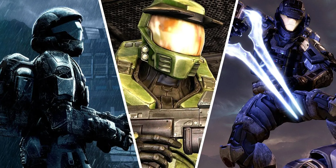 Các nhân vật biểu tượng của series Halo: Master Chief, The Rookie và Noble Six trong Halo The Master Chief Collection