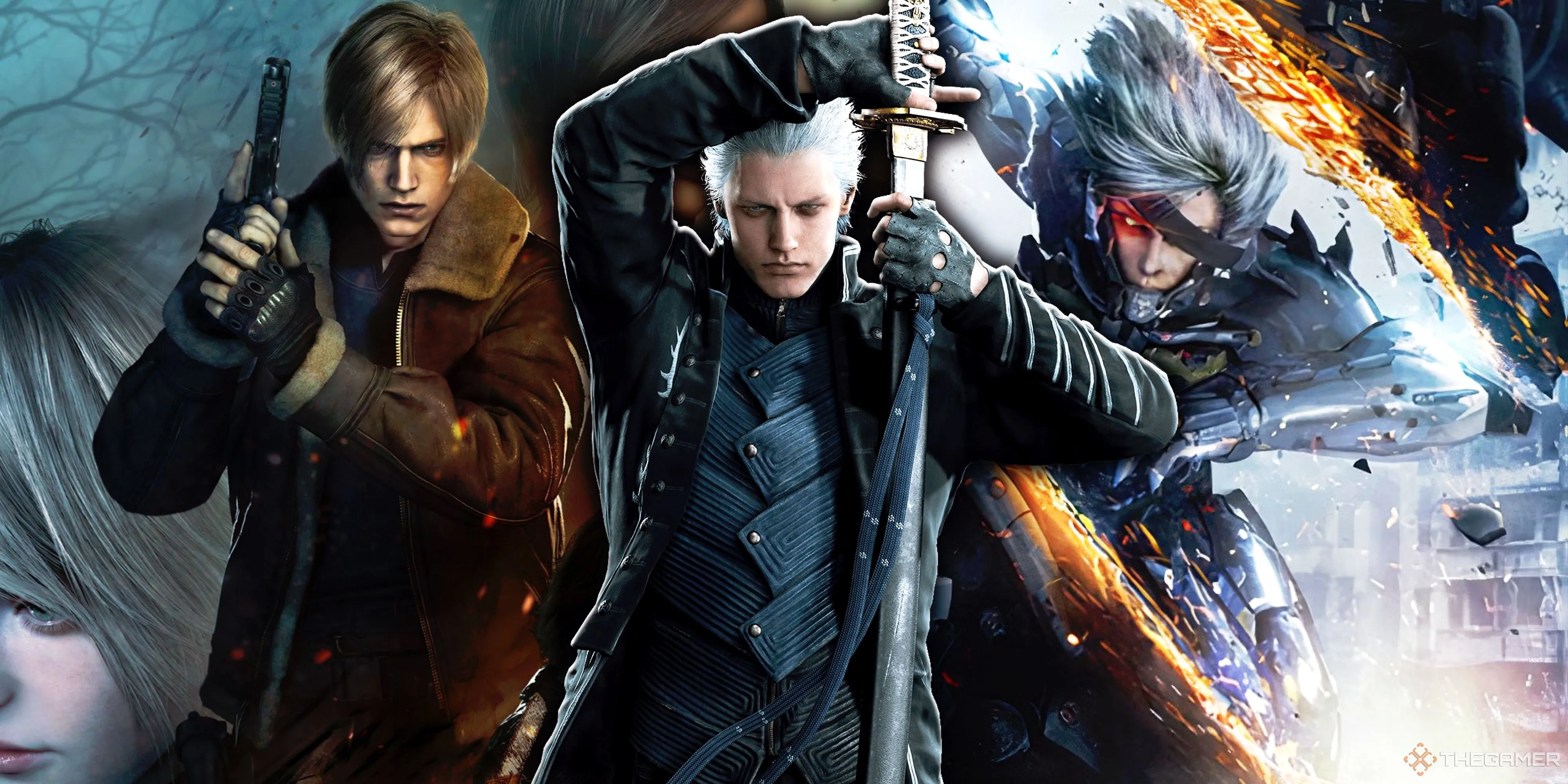 Các nhân vật game hành động nổi bật như Leon S. Kennedy, Dante và Raiden