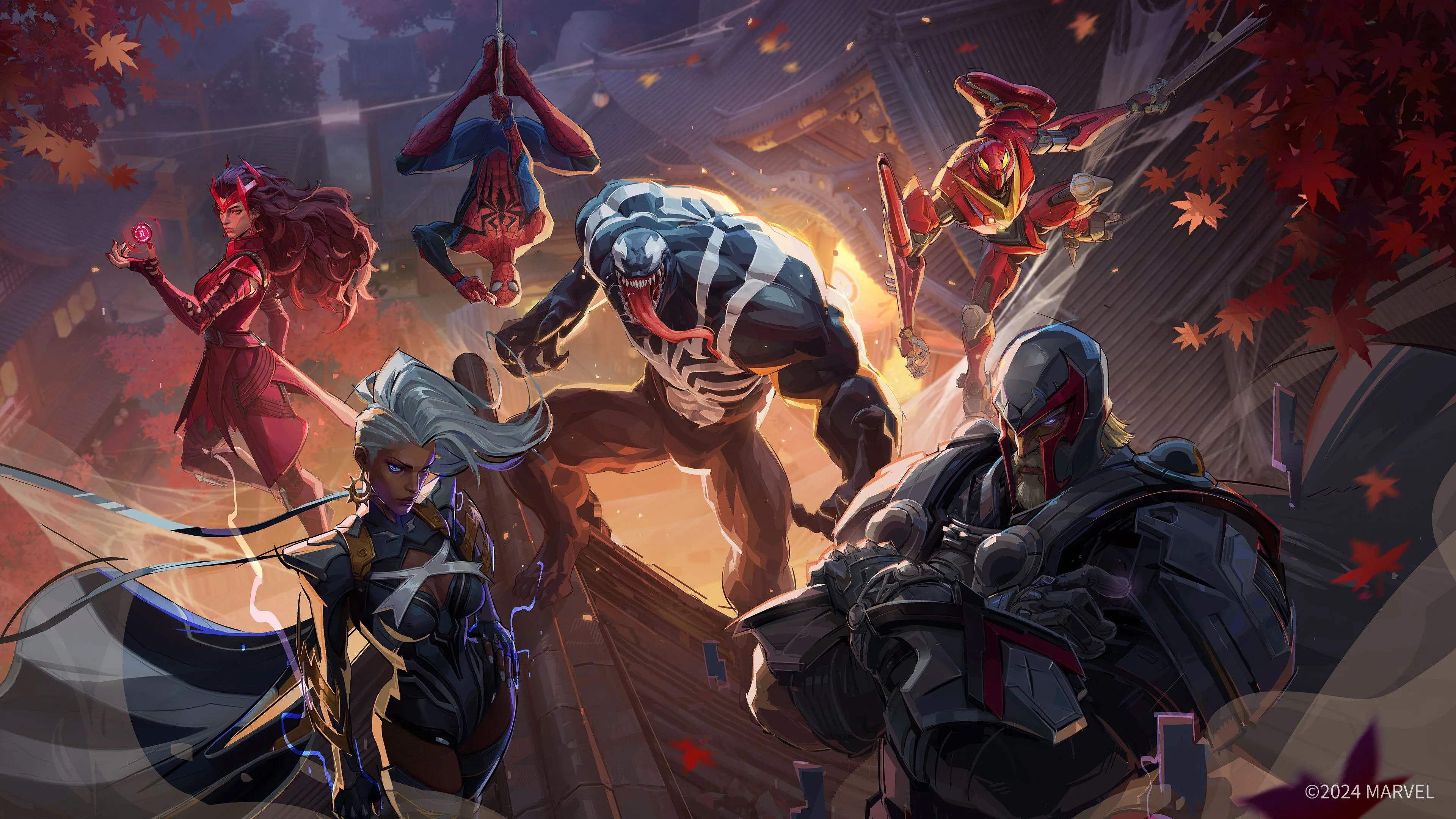 Các nhân vật Marvel Rivals trong cảnh chiến đấu, minh họa đồ họa game
