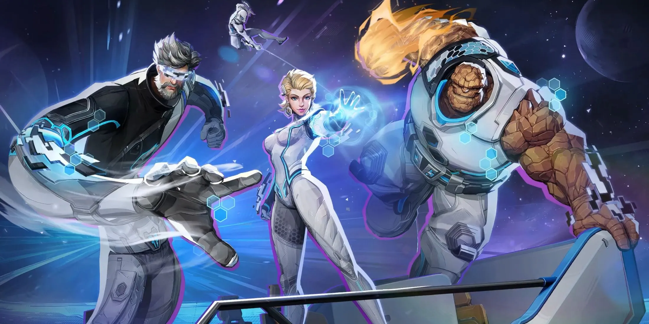 Các nhân vật trong Marvel Rivals với trang phục đặc biệt, minh họa sự đa dạng về thiết kế trong game.