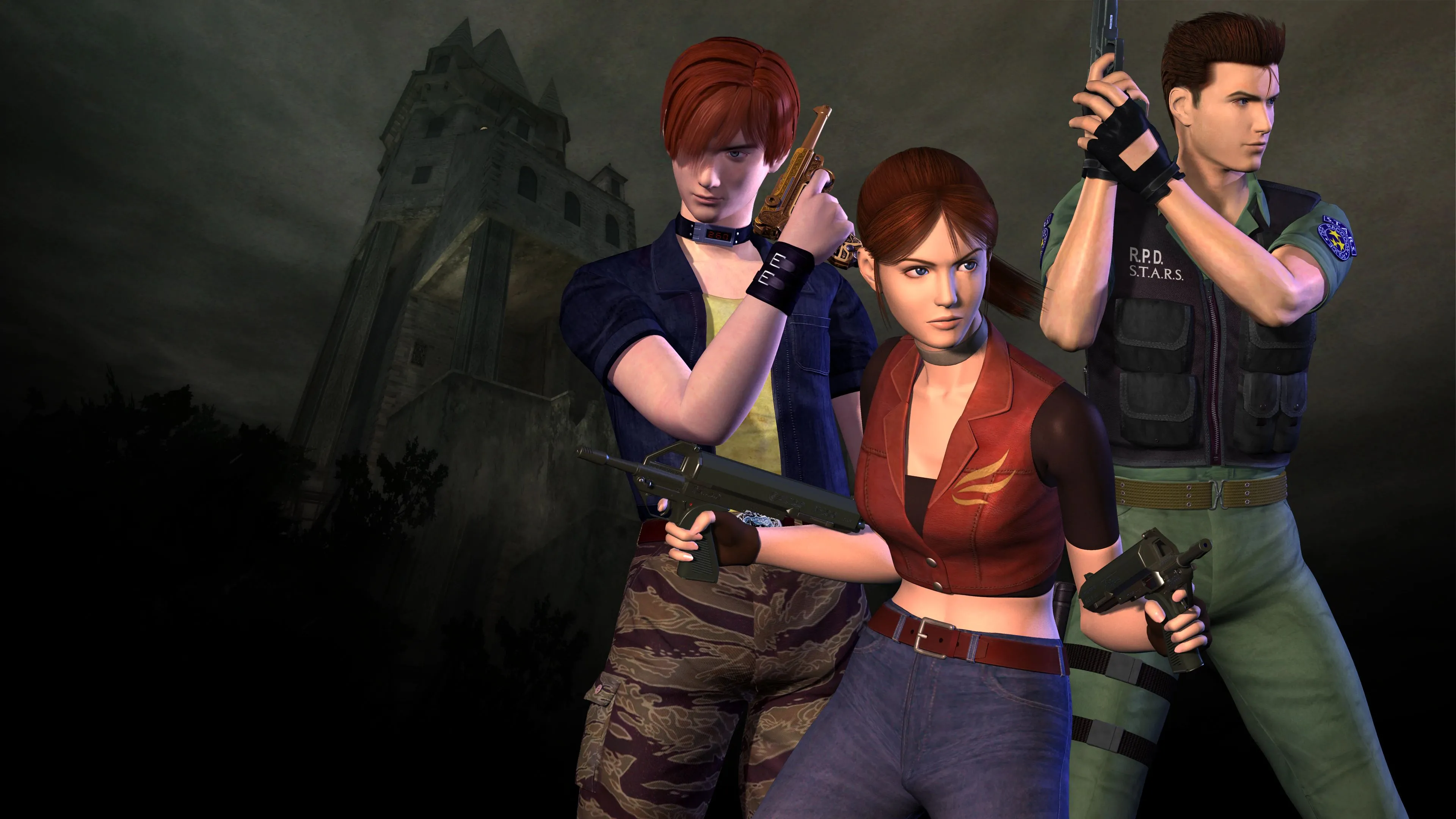 Claire Redfield, Chris Redfield và Steve Burnside từ Resident Evil Code Veronica, biểu tượng của dòng game.