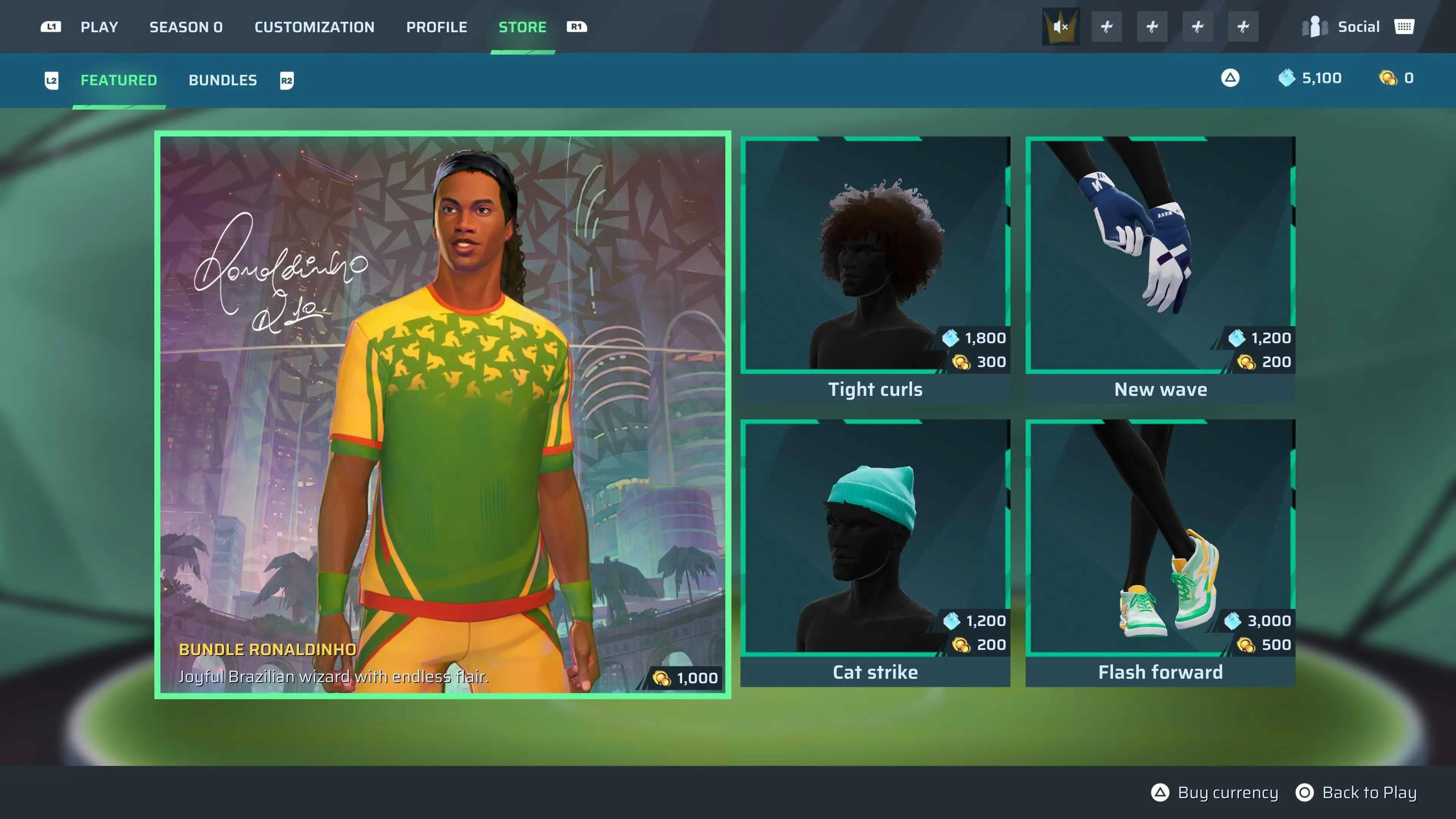 Gói vật phẩm hoặc nhân vật Ronaldinho trong game Rematch được bán
