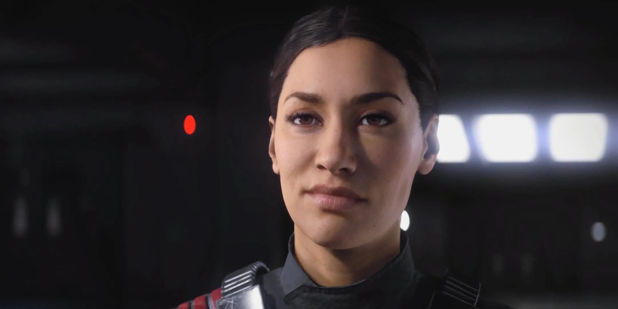 Iden Versio nở nụ cười trong phi thuyền của Đế chế trong chiến dịch Star Wars Battlefront 2