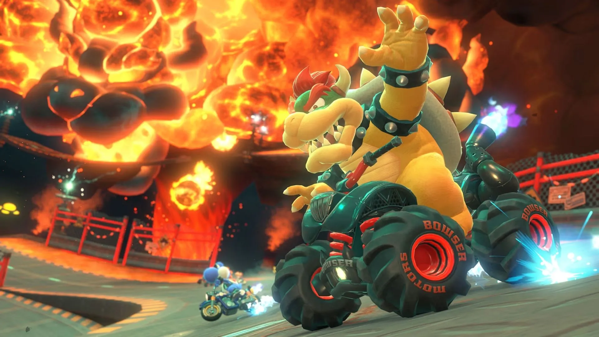 Mario Kart World: Các nhân vật Mario và Luigi đang đua