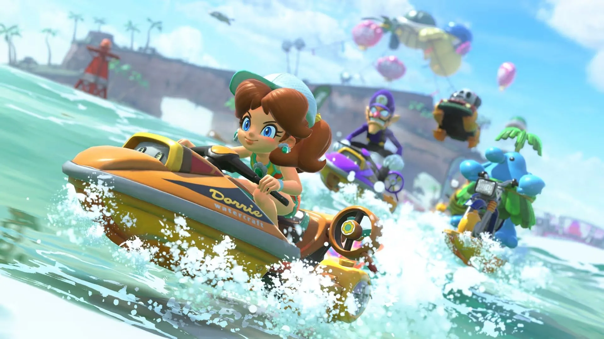 Mario Kart World: Minh họa các item hỗ trợ trên đường đua