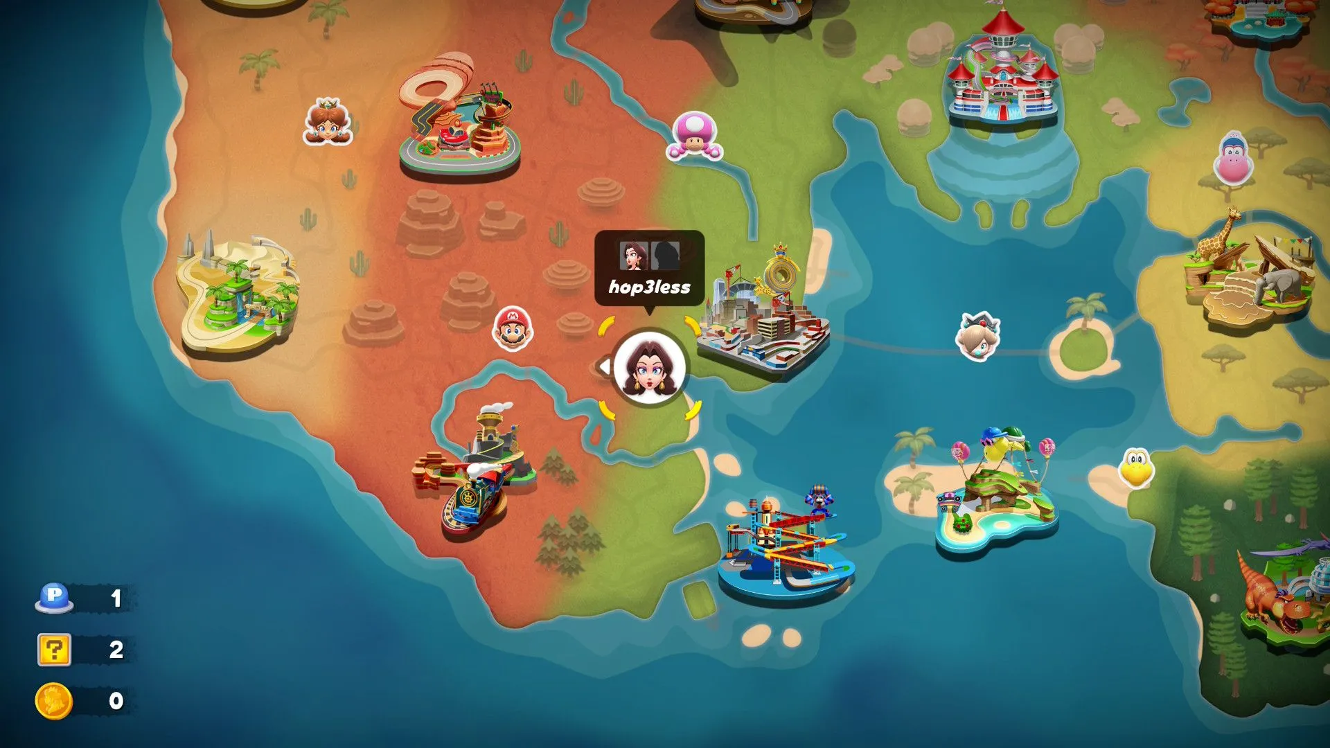 Môi trường khám phá rộng lớn trong chế độ Free Roam của Mario Kart World