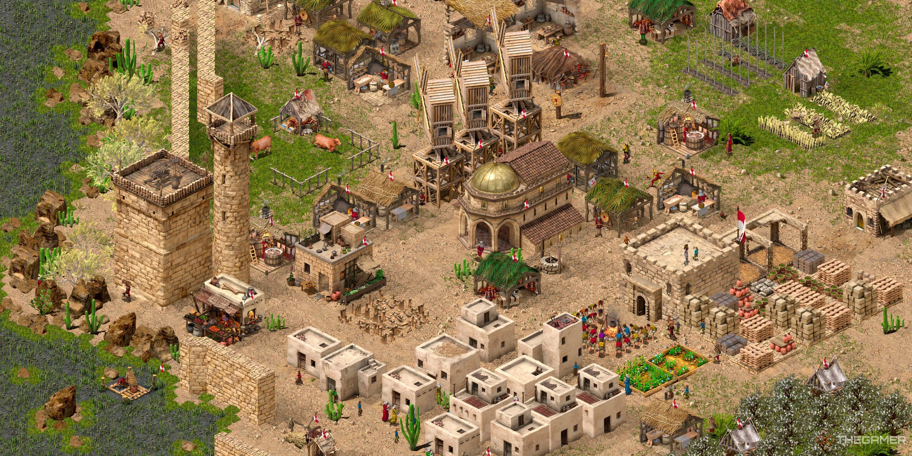 Một khu định cư cấp trung bình trong Stronghold Crusader Definitive Edition