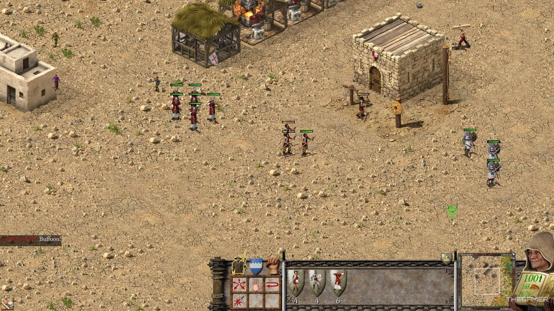 Một nhóm bộ binh nhỏ hành quân ra trận trong Stronghold Crusader: Definitive Edition.