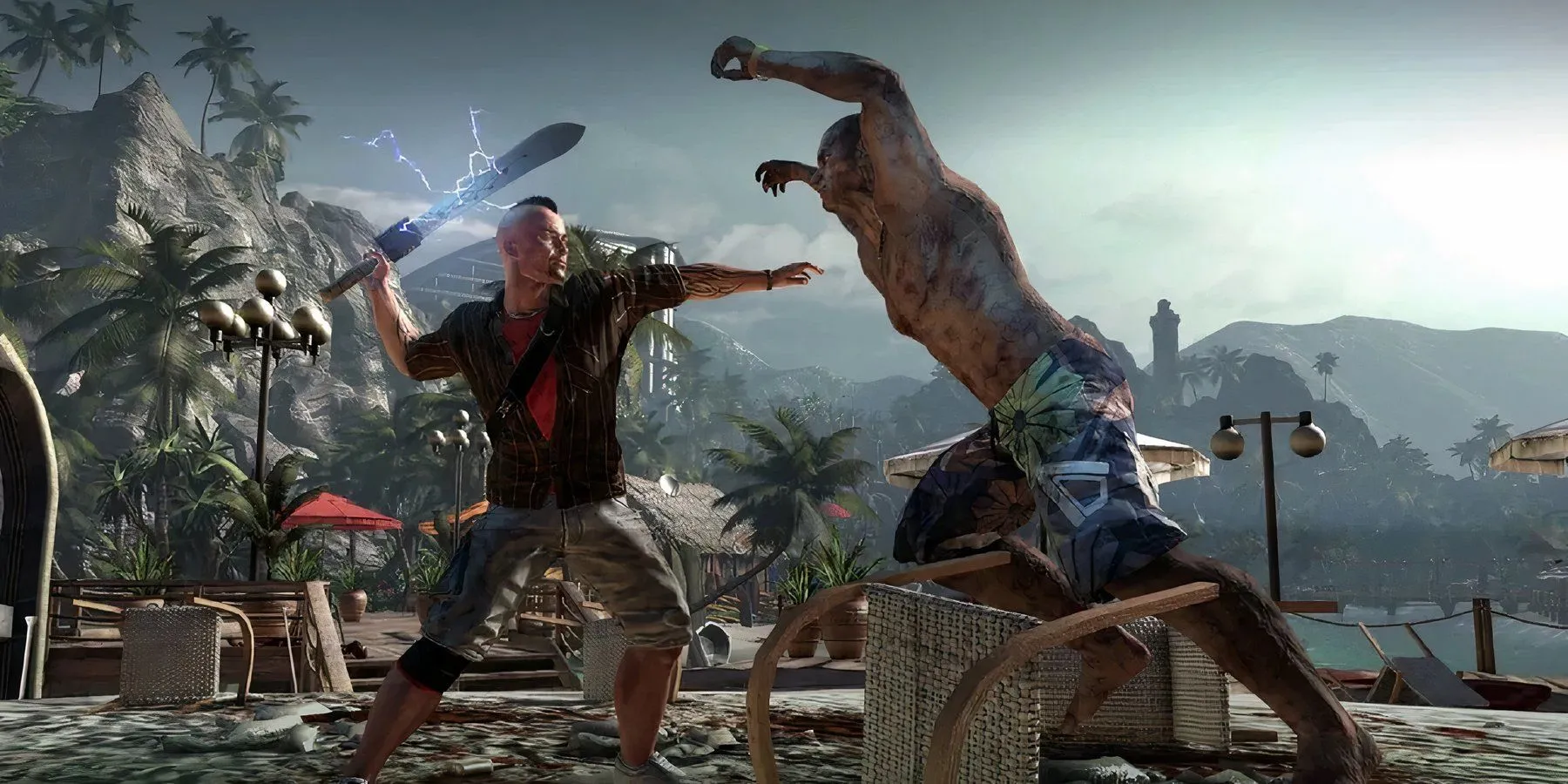 Người sống sót trong Dead Island 2 tấn công zombie bằng mã tấu
