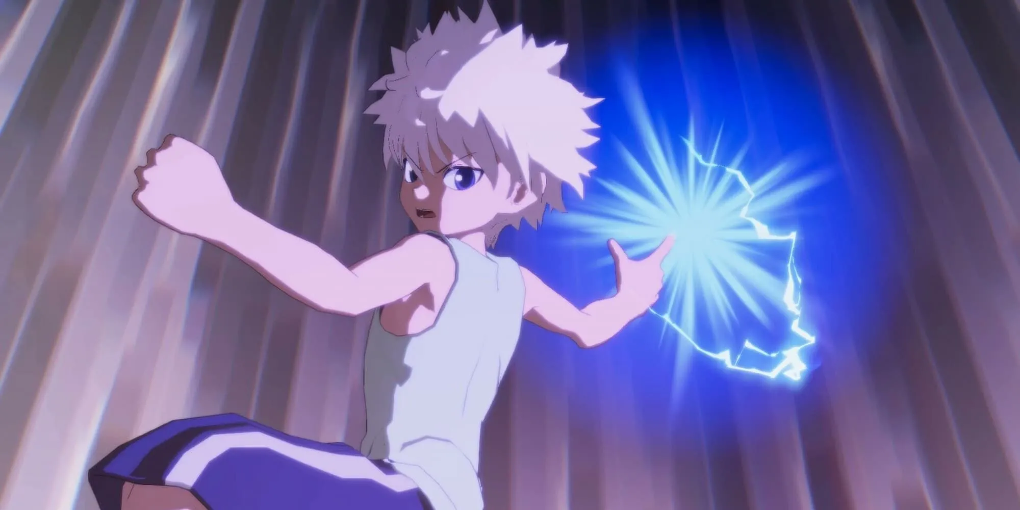 Nhân vật Killua Zoldyck trong Hunter x Hunter: Nen x Impact sử dụng chiêu thức điện