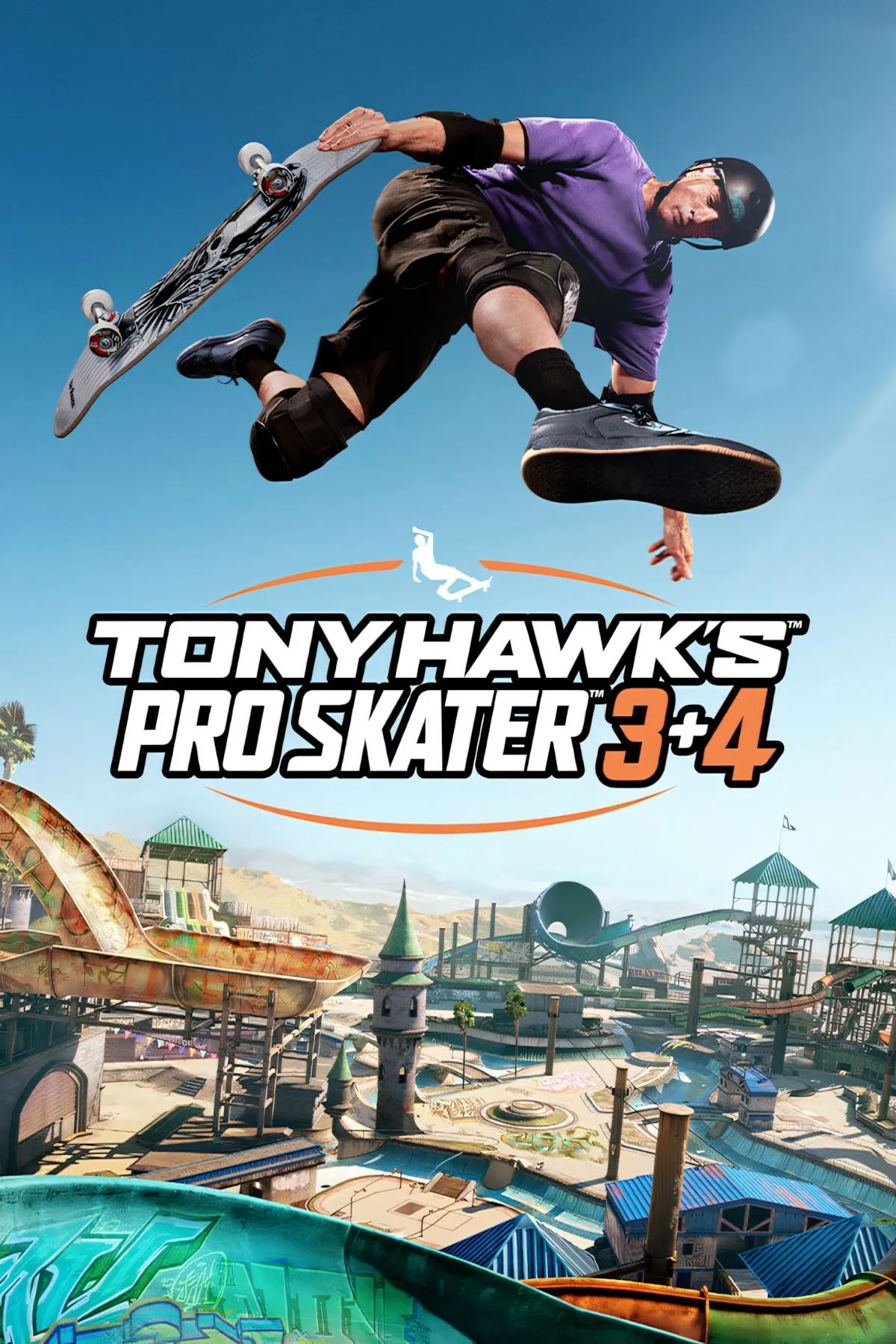 Tony Hawk, biểu tượng của dòng game trượt ván, xuất hiện trong ảnh bìa quảng bá cho Tony Hawk's Pro Skater 3 + 4.