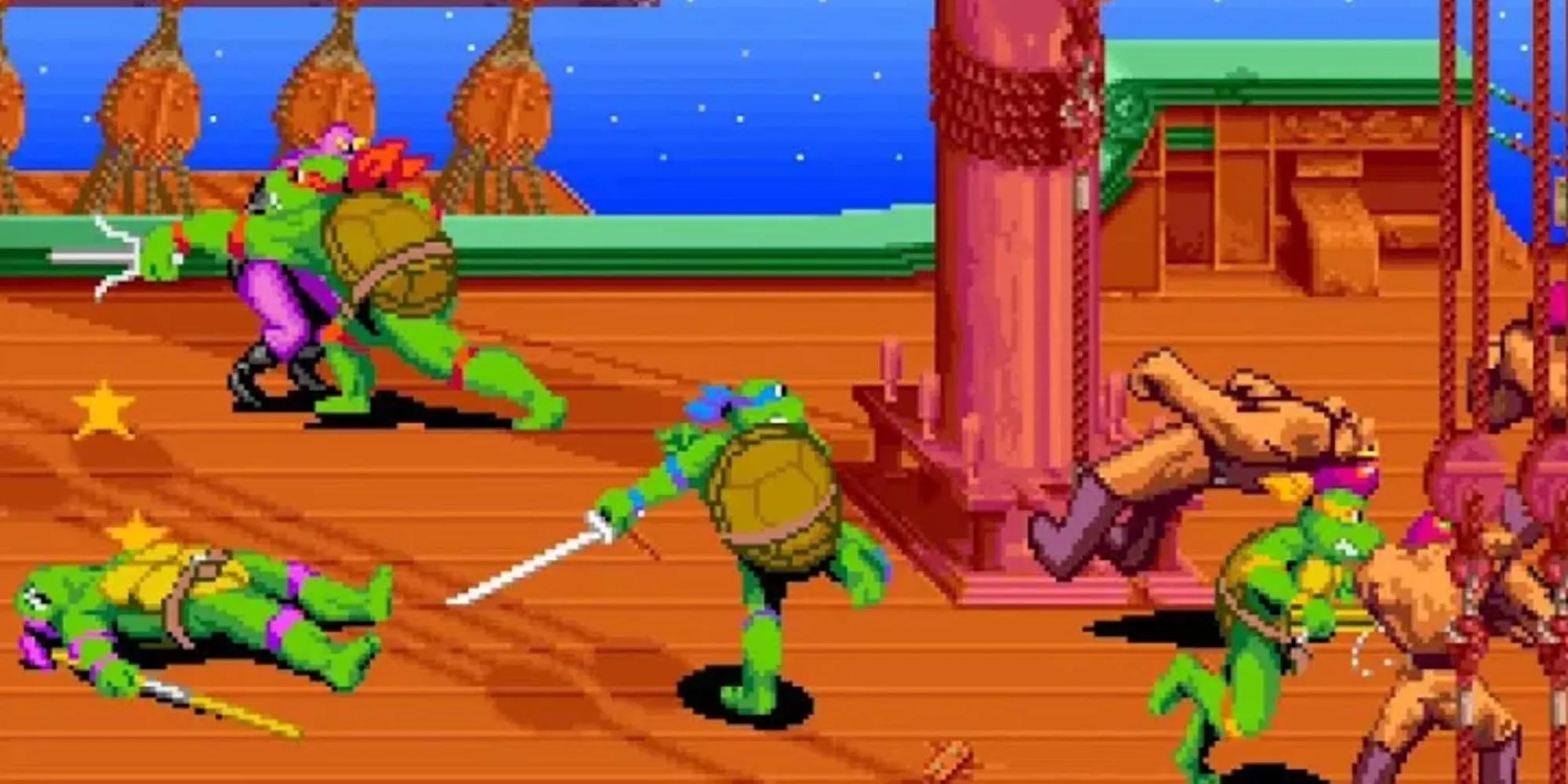 Bốn chú rùa Ninja anh hùng cùng chiến đấu với kẻ thù trong TMNT: Turtles in Time