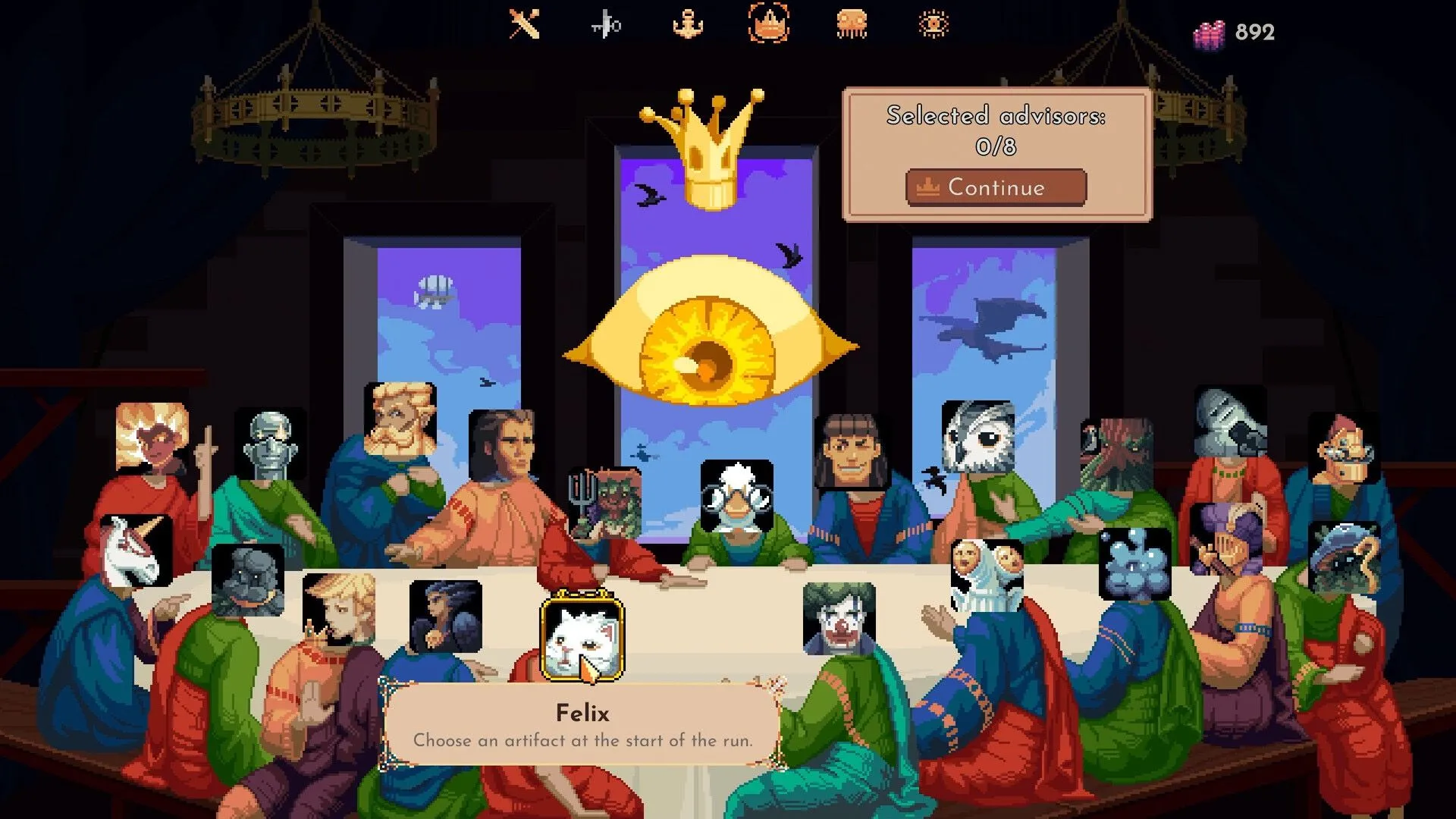 Đồ họa tổng thể của The King is Watching với phong cách nghệ thuật độc đáo, gợi nhớ Kingdom Rush.