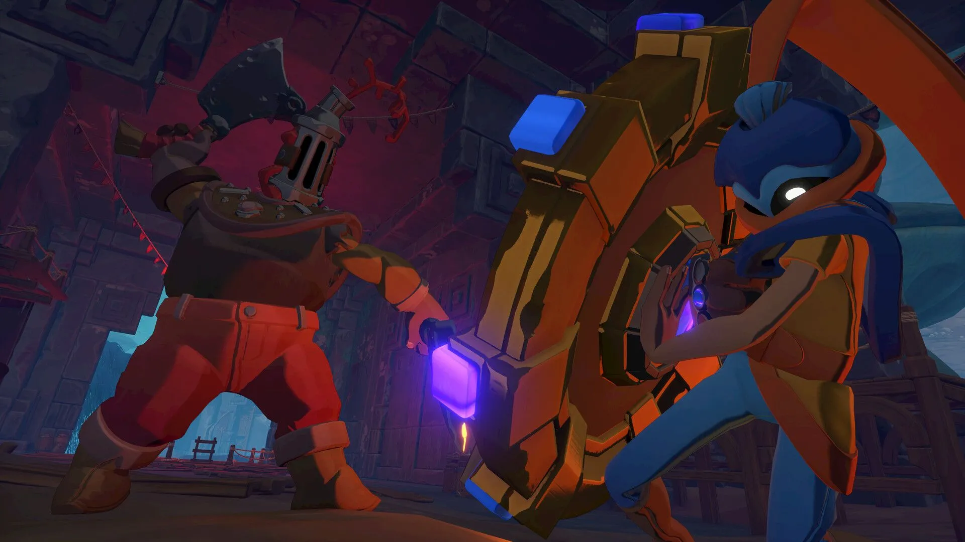 Hình ảnh gameplay trong The Knightling: Nhân vật chính cưỡi khiên