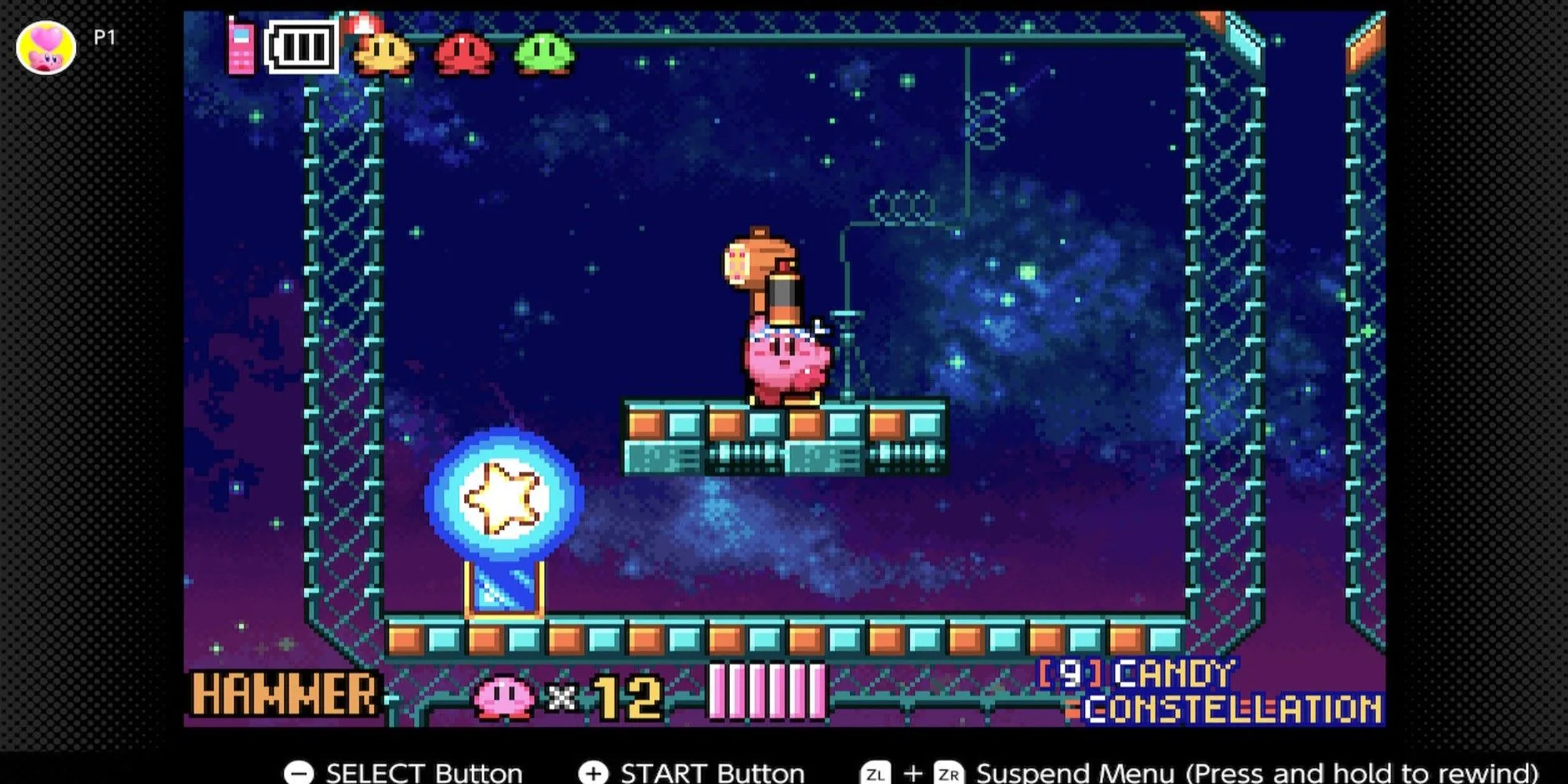 Kirby mở rương kho báu và nhận được bình xịt (Spray Paint) trong thế giới Metroidvania mở rộng của Kirby &amp; The Amazing Mirror.