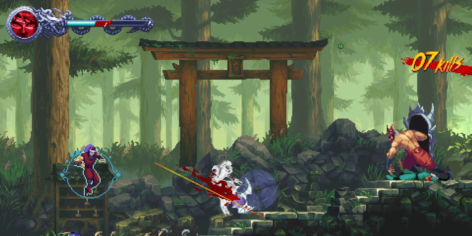 Lối chơi 2D hành động tốc độ cao trong Ninja Gaiden Ragebound với Kenji Mozu