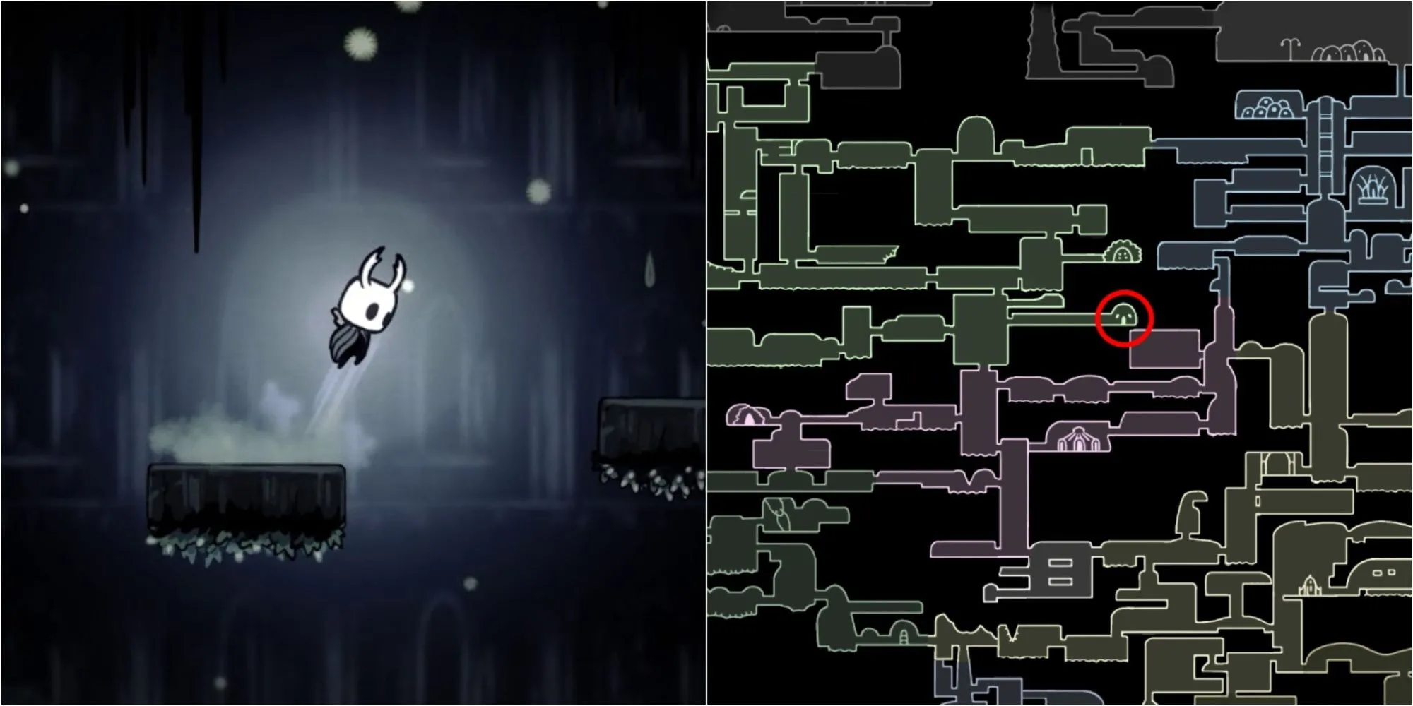 Mảnh mặt nạ sức khỏe sau khi đánh bại boss No Eyes trong Stone Sanctuary của Hollow Knight