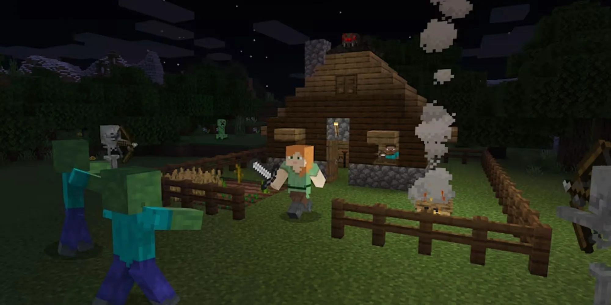Một thế giới được xây dựng bằng khối trong Minecraft, biểu tượng cho khả năng sáng tạo không giới hạn của người chơi trong không gian mở.