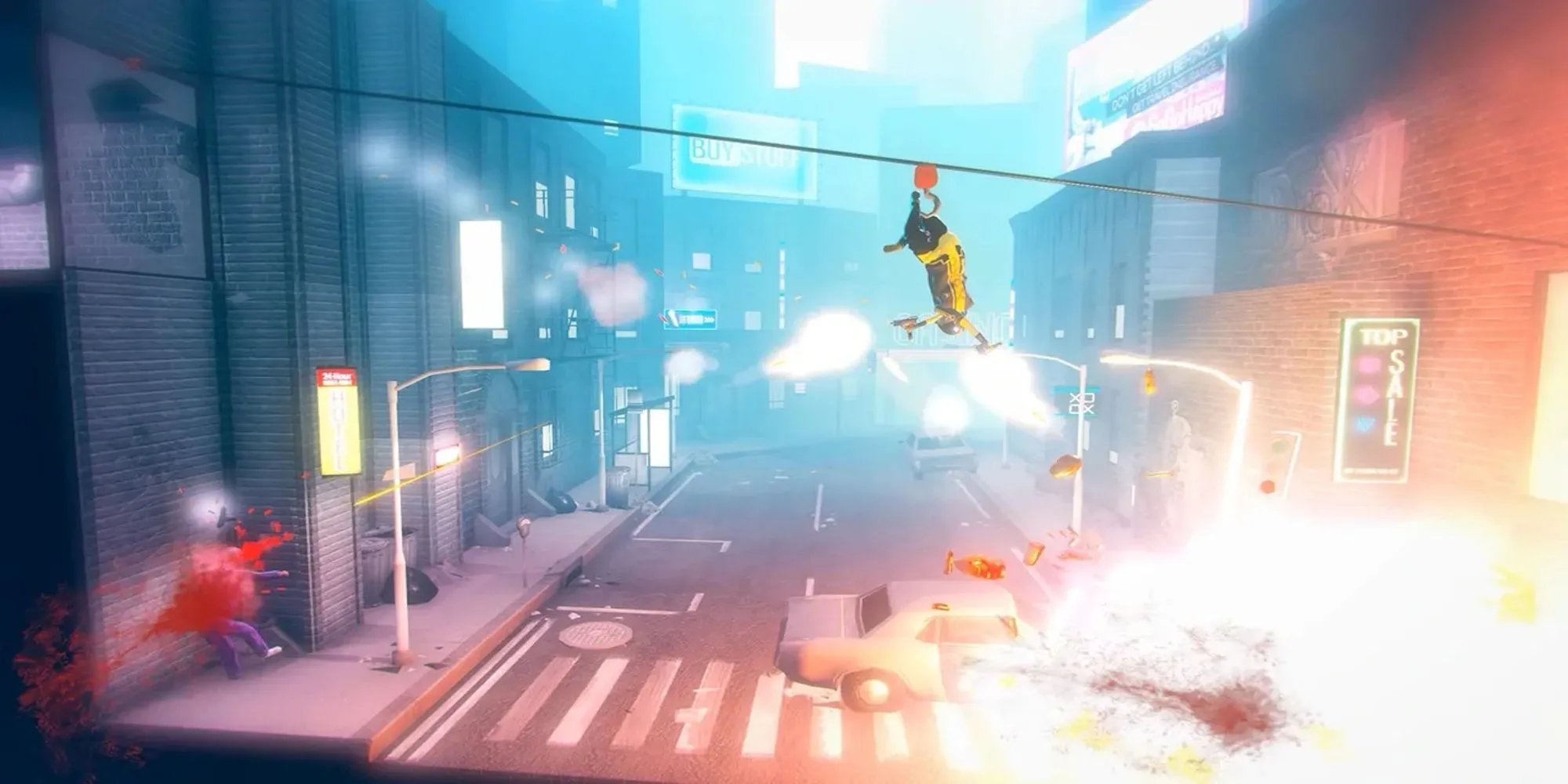 My Friend Pedro - Gameplay bắn súng góc nhìn ngang với nhân vật chính thực hiện những pha nhào lộn đầy phong cách