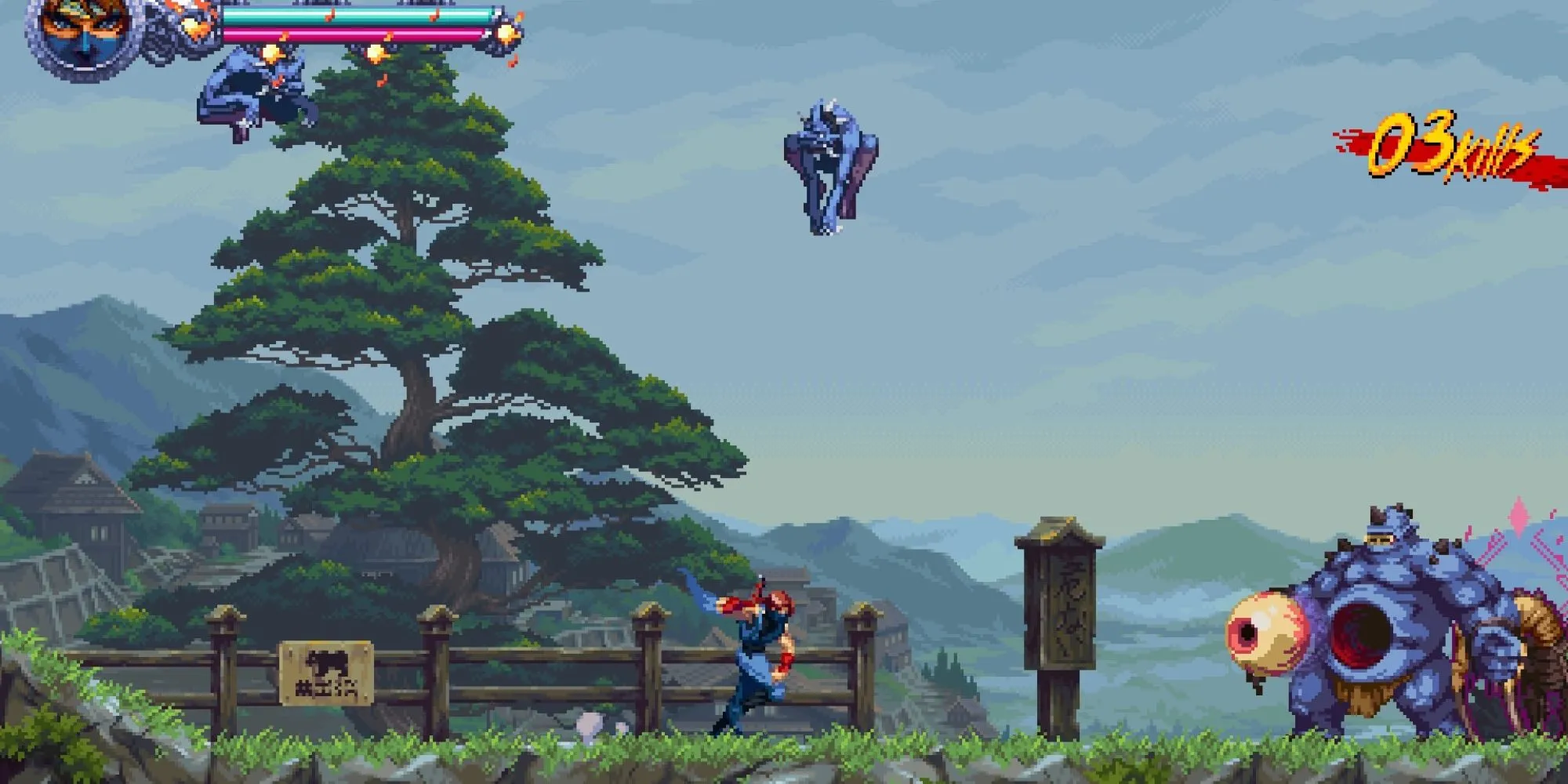 Nhẫn giả Ryu Hayabusa trong pha hành động đỉnh cao với "S Rank" trong Ninja Gaiden Ragebound