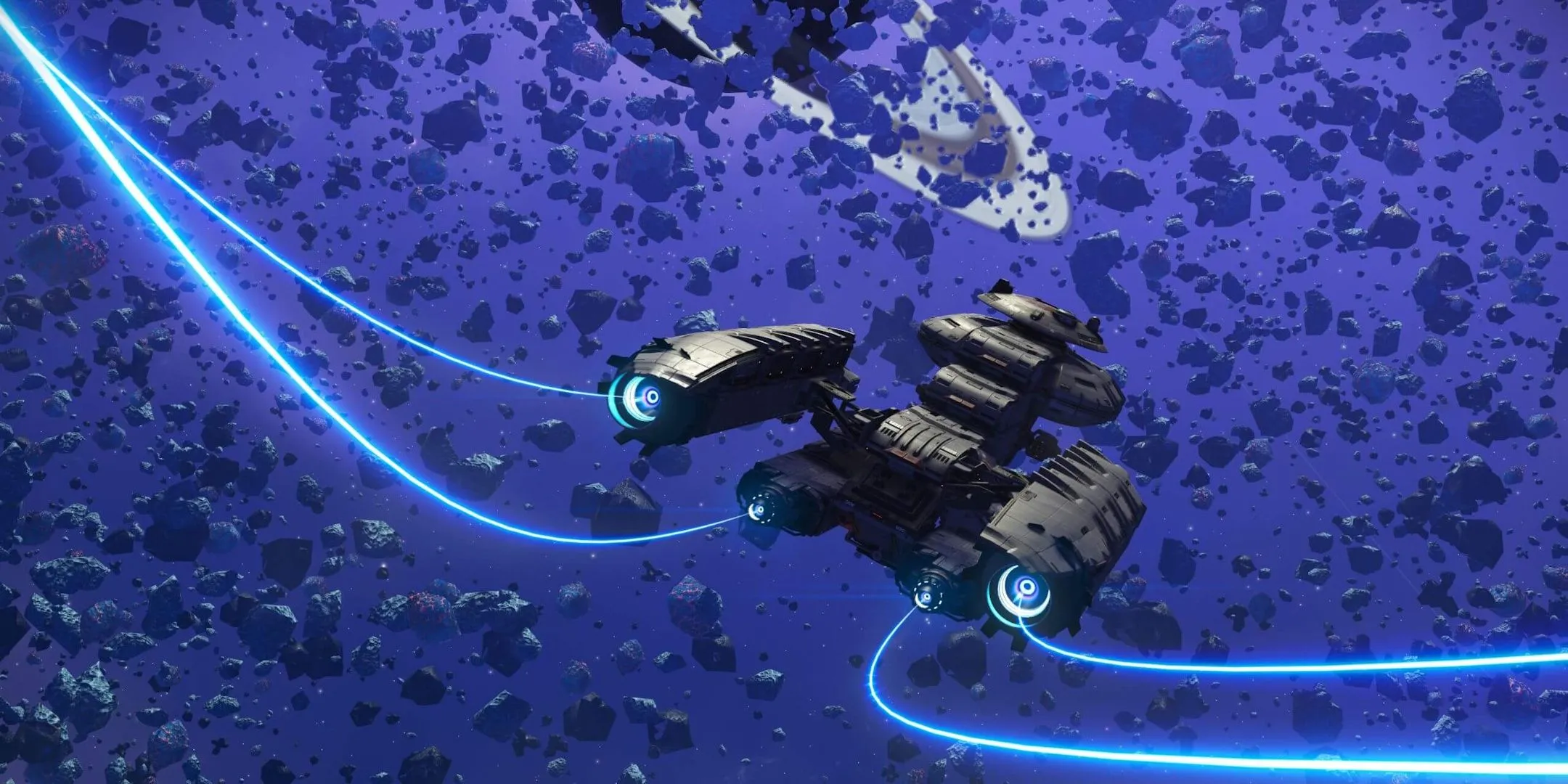 Phi thuyền Corvette No Man's Sky Voyagers di chuyển trong không gian