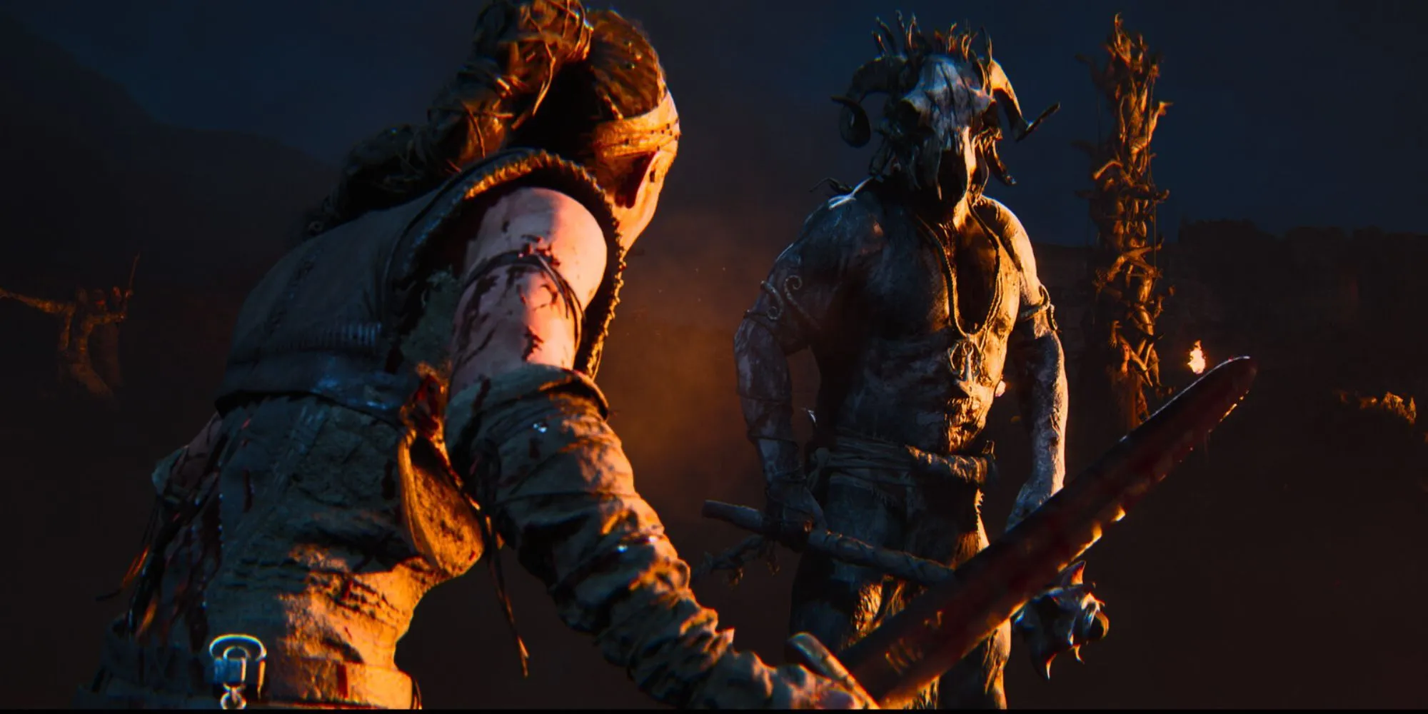 Senua trong một phân cảnh chiến đấu kịch tính của Senua's Saga Hellblade 2, dù gameplay còn hạn chế