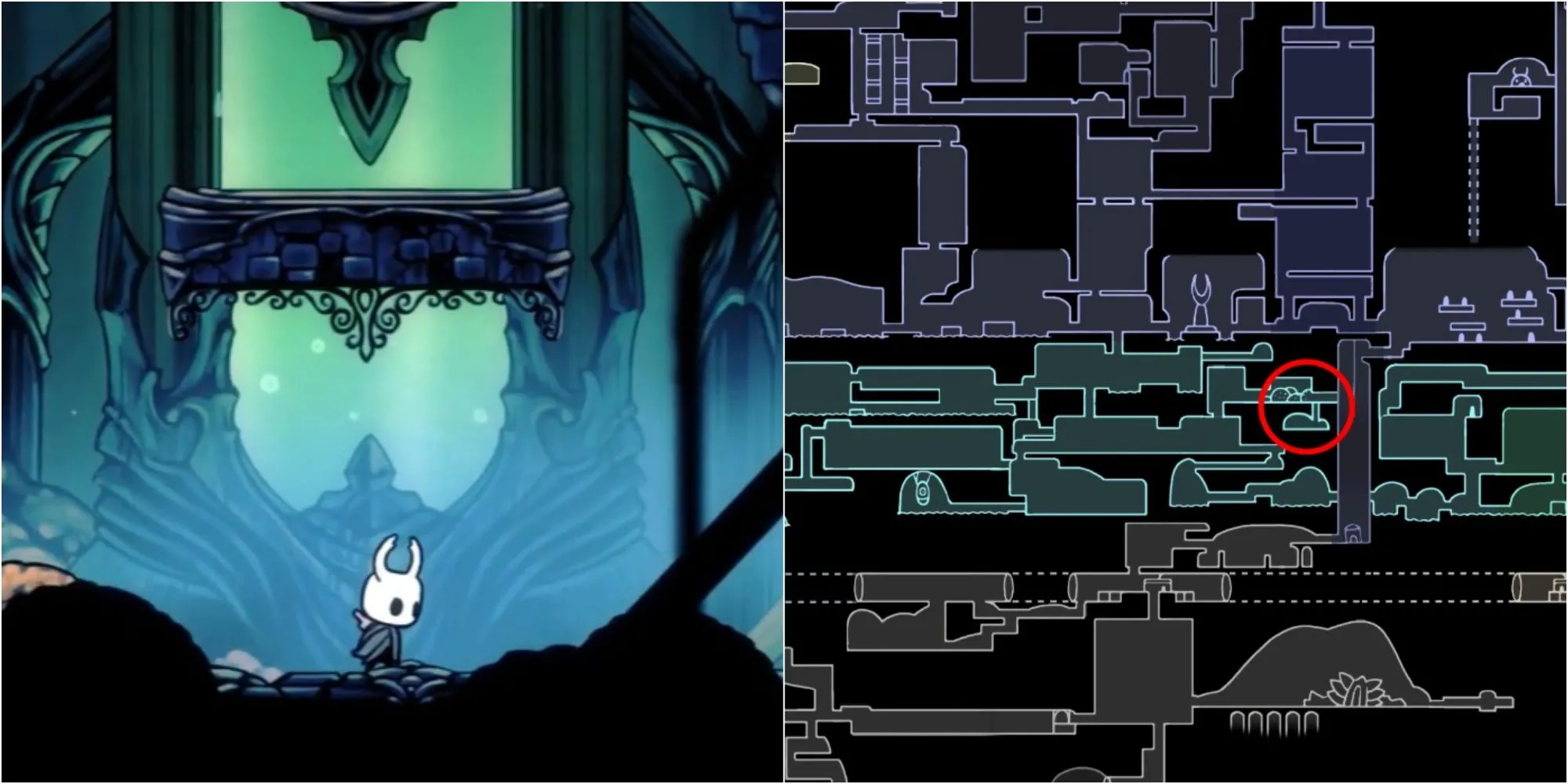 Vị trí bí mật trong Royal Waterways, nơi người chơi Hollow Knight sẽ đối mặt với White Defender