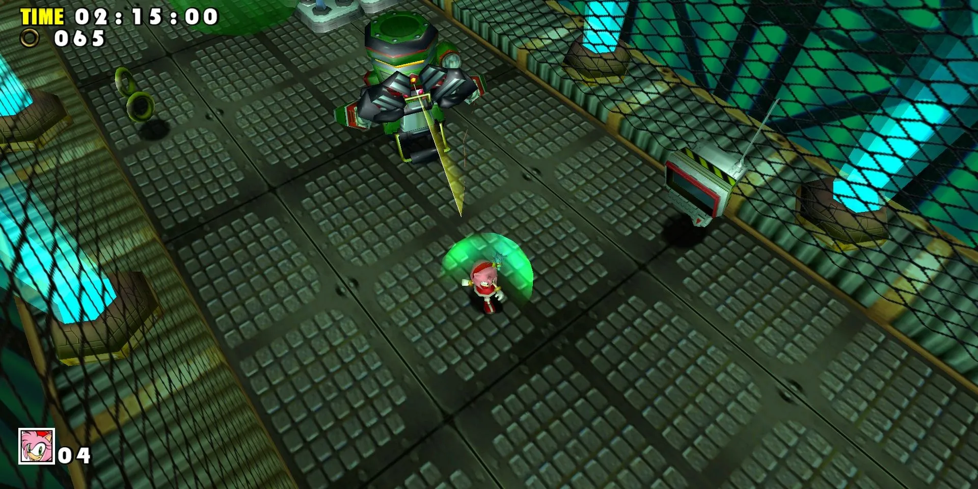 Amy Rose trong Hot Shelter của Sonic Adventure, thể hiện lối chơi khám phá và giải đố độc đáo của nhân vật.