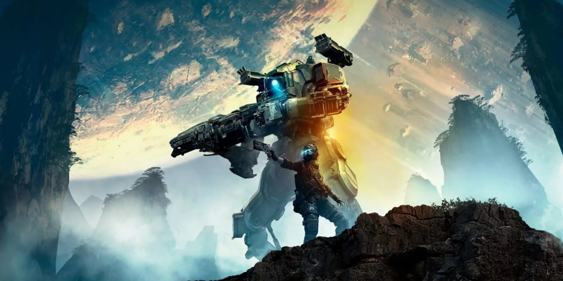 BT-7274 và Jack Cooper trong cảnh gameplay của Titanfall 2