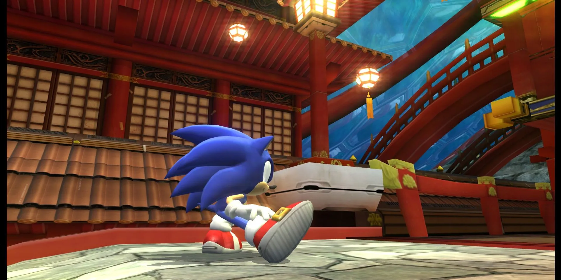 Cảnh giới thiệu Màn chơi Aquarium Park trong Sonic Colors, với thiết kế dưới nước độc đáo.