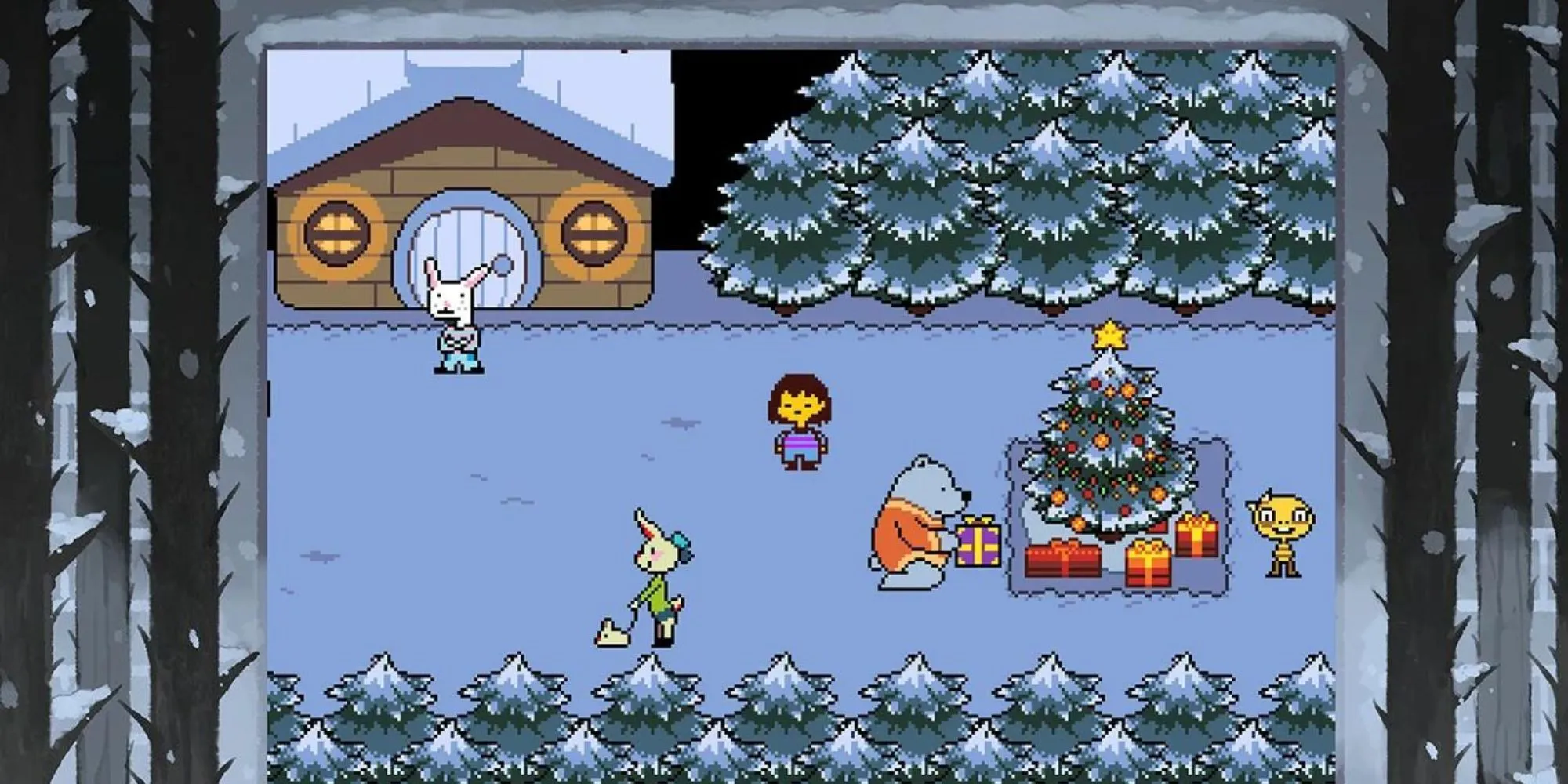 Frisk trong làng tại Undertale, bối cảnh cho metanarrative về save/load và lựa chọn đạo đức