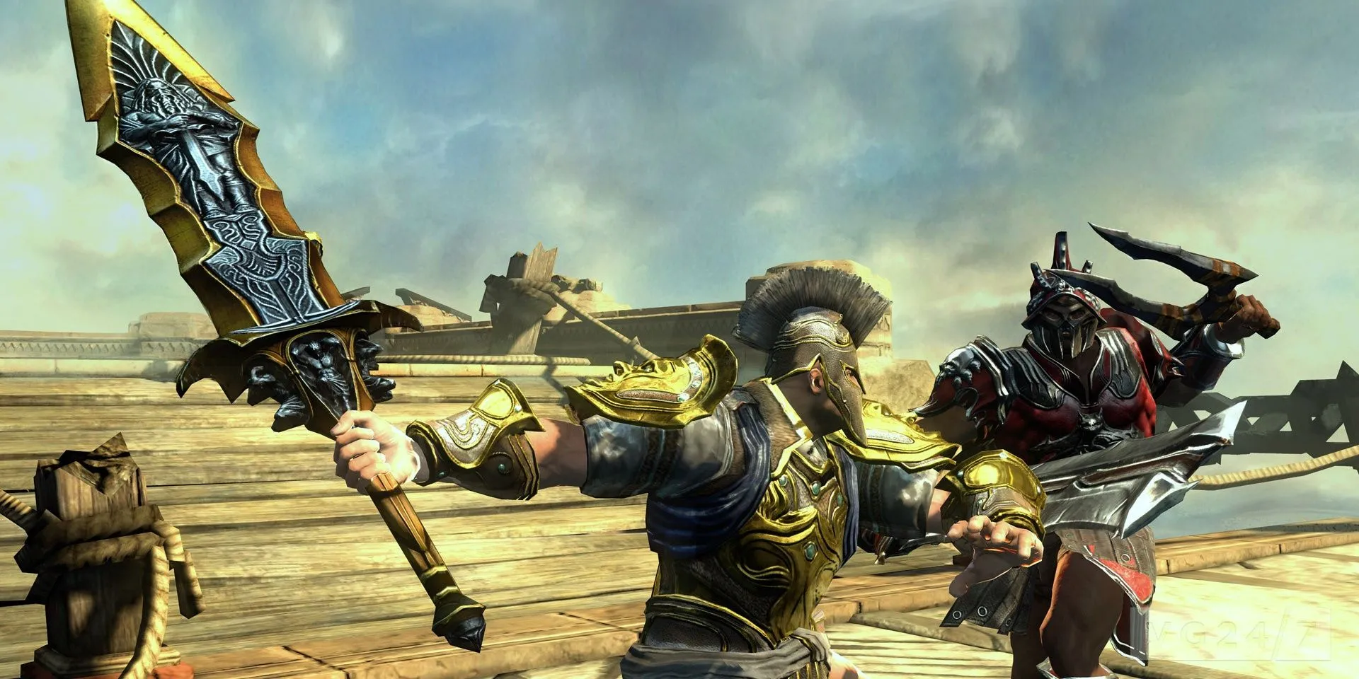 Hai chiến binh Spartan giao tranh khốc liệt trong chế độ multiplayer của God of War: Ascension