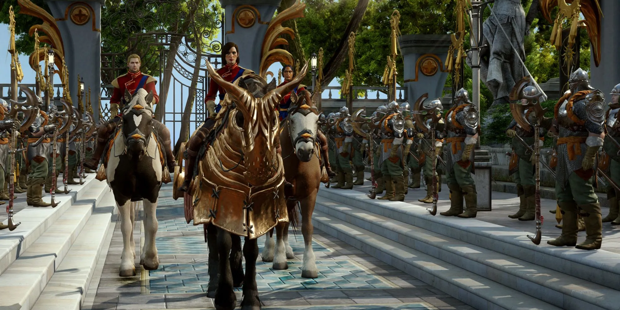 Inquisitor và đồng đội chiến đấu với rồng trong Dragon Age: Inquisition
