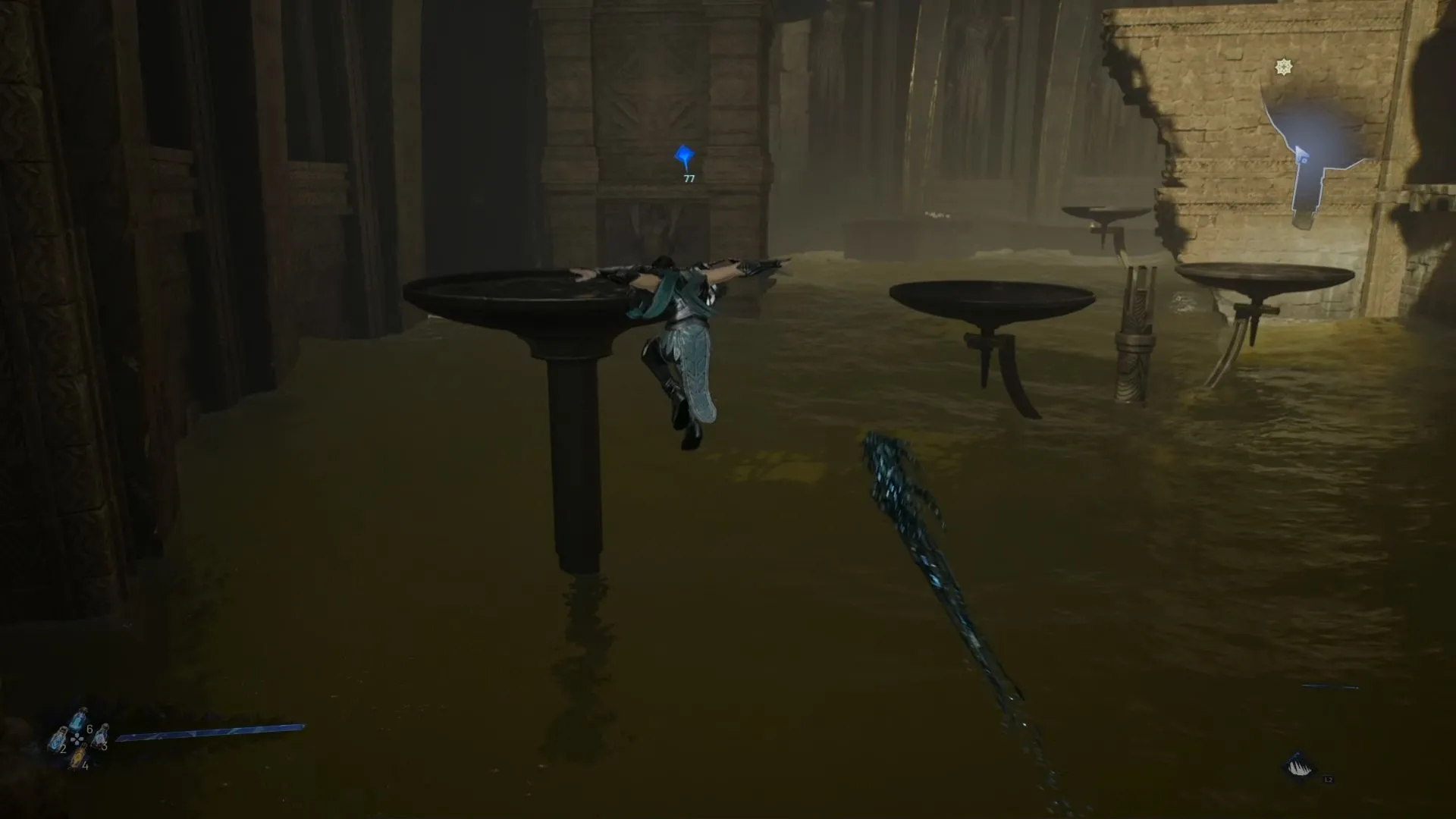 Kaser cố gắng vượt qua một phân đoạn platforming đầy thử thách trong Lost Soul Aside, minh họa những chướng ngại vật về môi trường trong game.