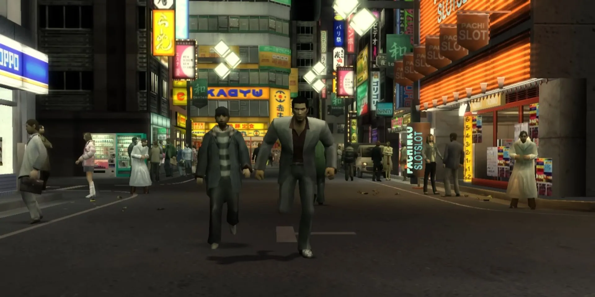 Kazuma Kiryu chạy trên đường phố Kamurocho của thập niên 80 trong Yakuza 0, một điểm khởi đầu xuất sắc cho series
