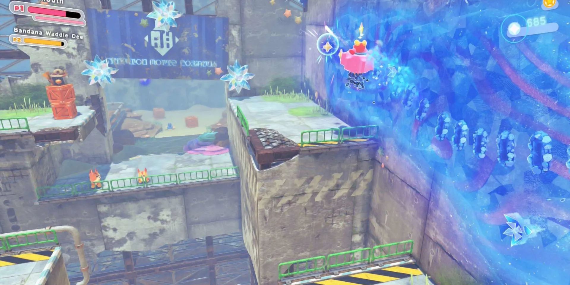 Kirby trong Mouthful Mode Gear Form trong Kirby: Star-Crossed World.